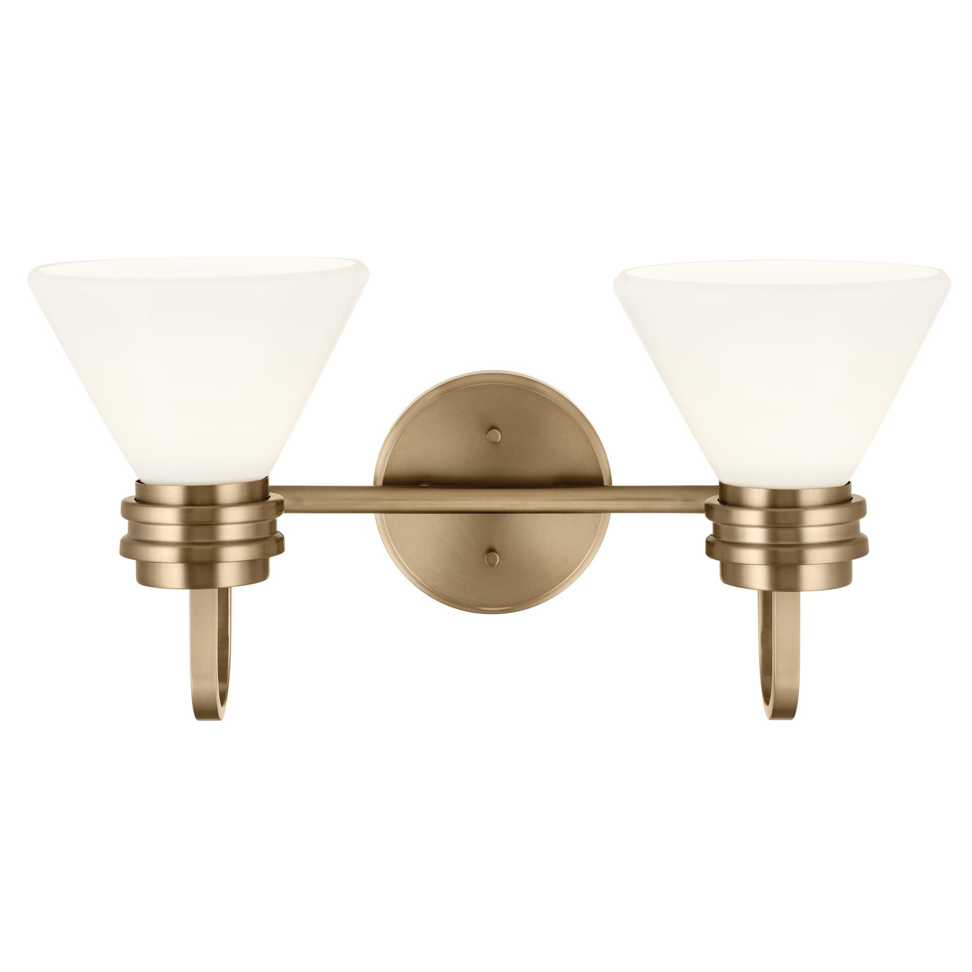 Shown in Champagne Bronze finish and Opal glass