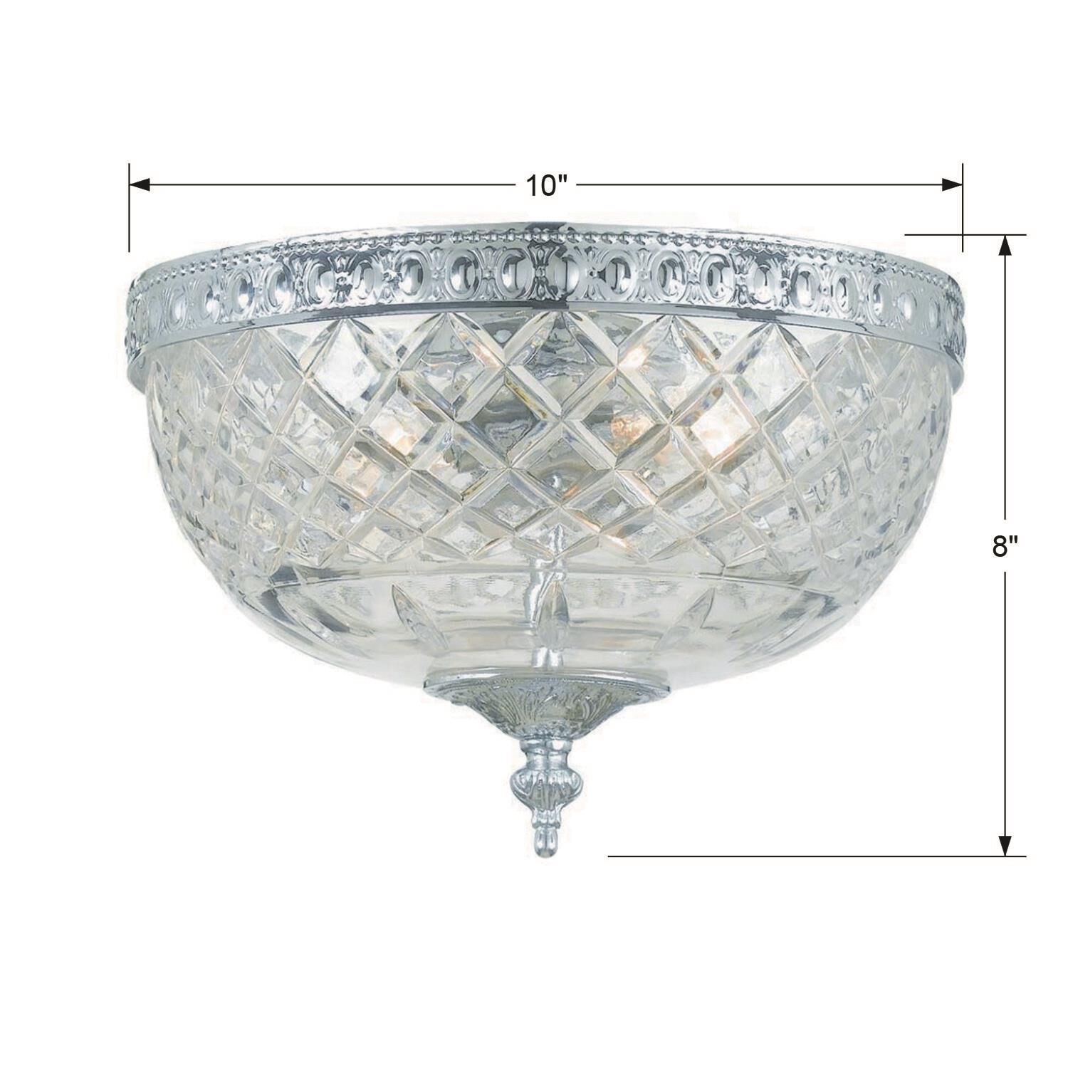 Shown in Polished Chrome finish and Lead Crystal glass and Lead Crystal shade