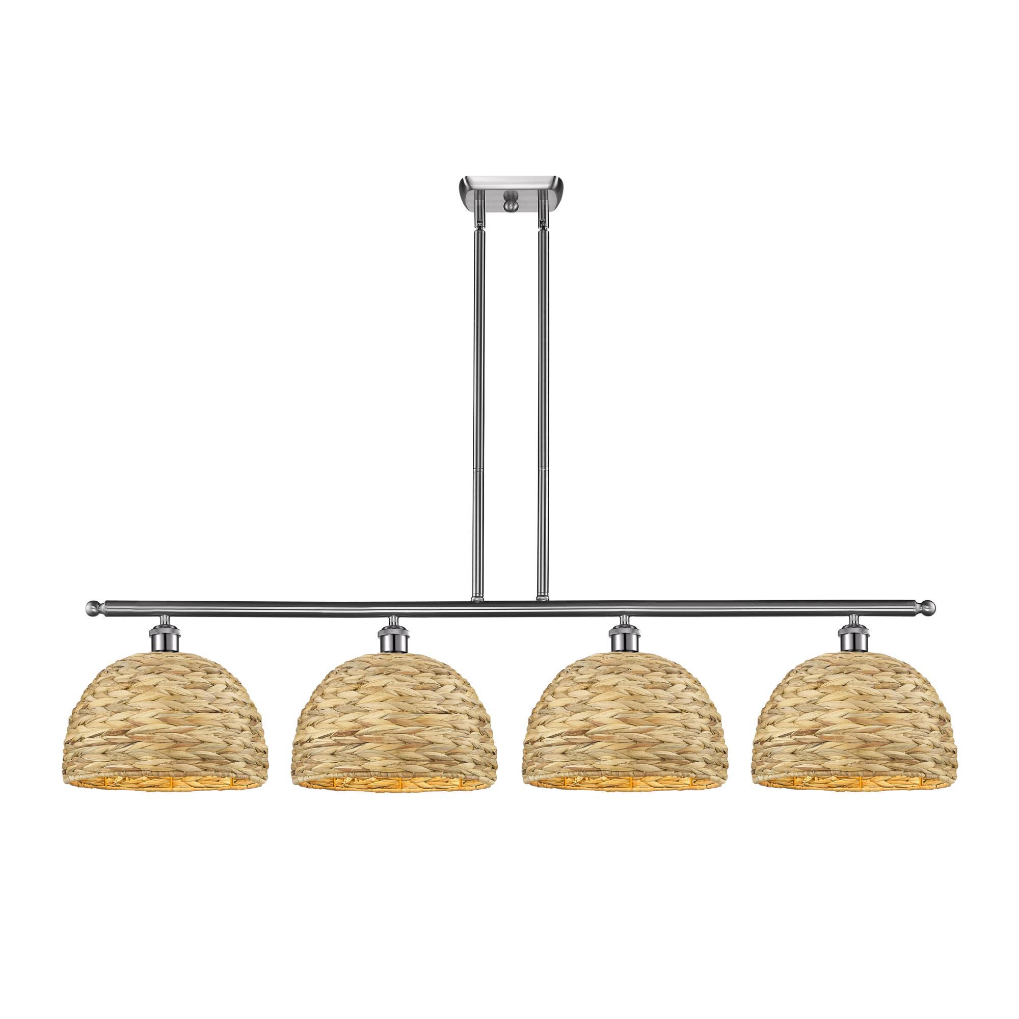 Bruno Marashlian Woven Rattan 50 Inch Linear Suspension Light by Innovations Lighting