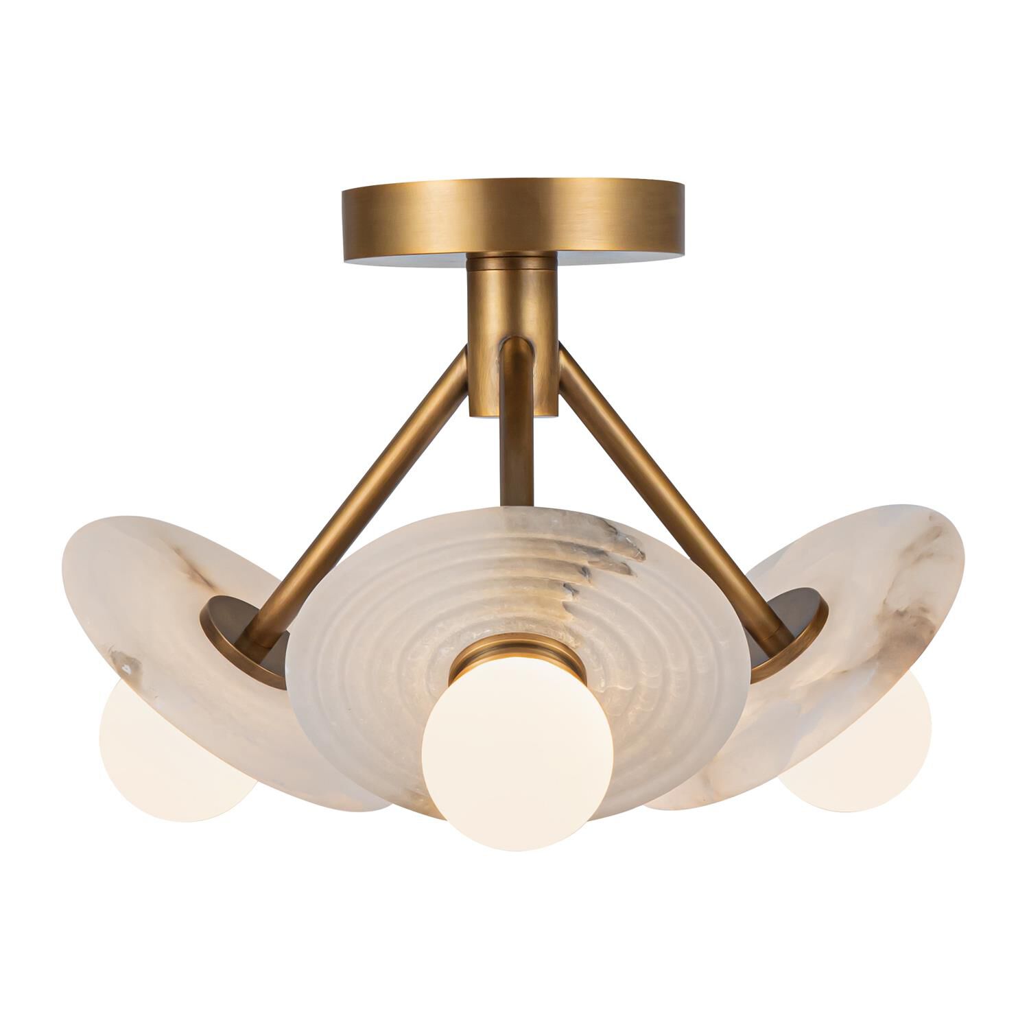 Alan Pepin Dahlia 1 Light LED Semi Flush Mount by Alora Lighting