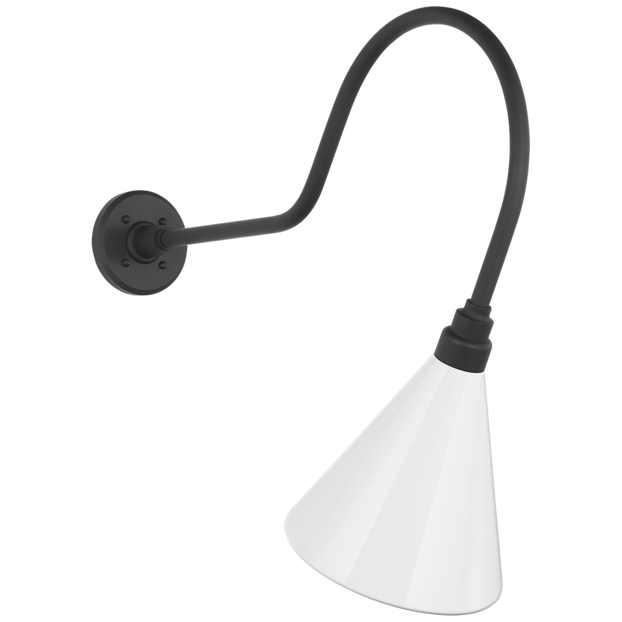 Shown in Matte Black finish and White shade