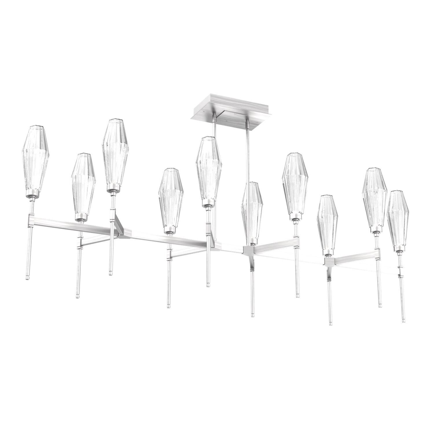 Shown in Satin Nickel finish and Optic Rib Clear glass