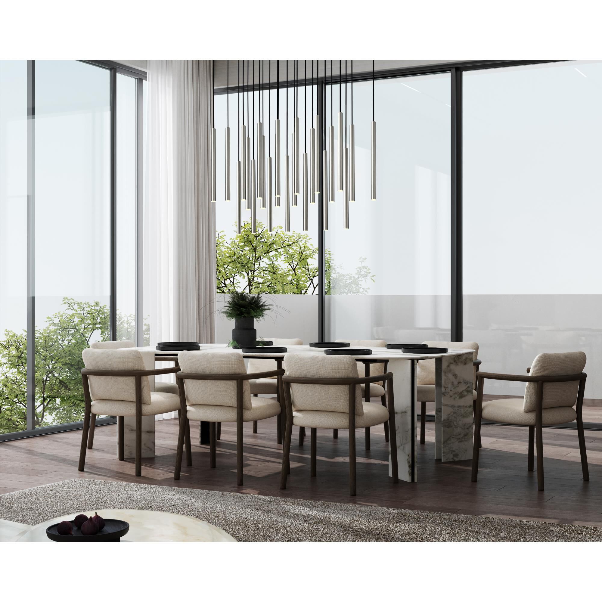 Shown in Brushed Nickel finish and Brushed Nickel glass and Brushed Nickel shade