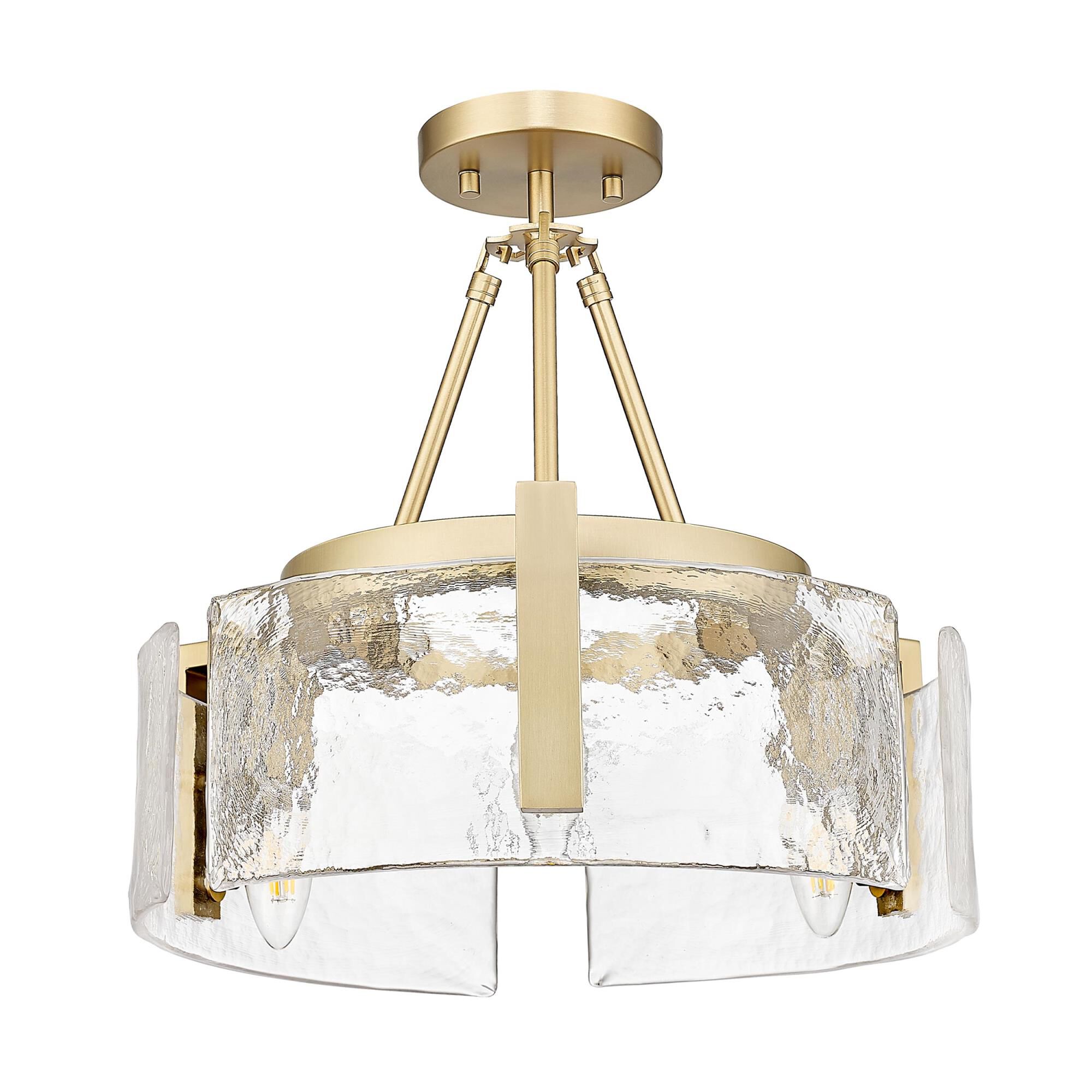 Shown in Brushed Champagne Bronze finish and Hammered Water glass