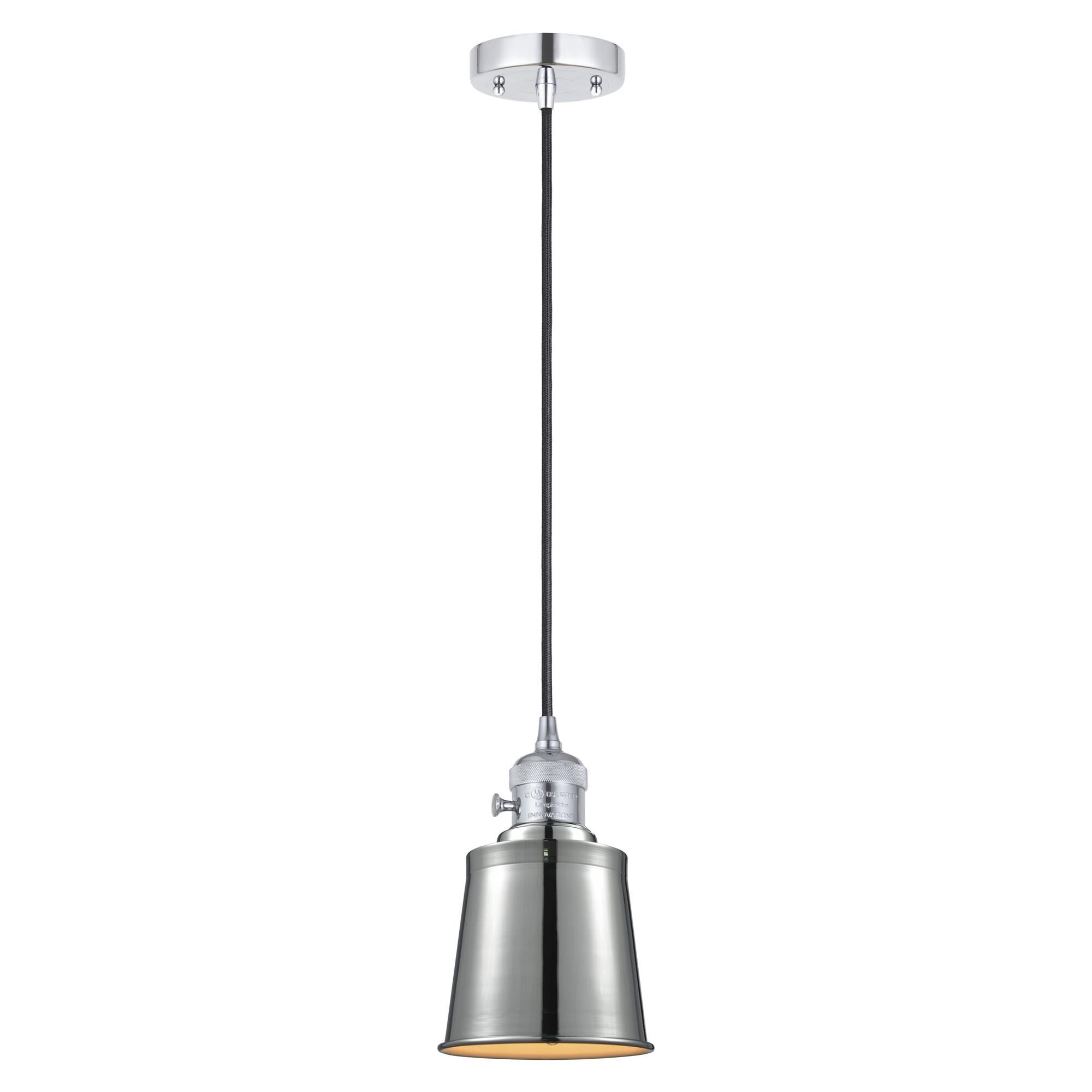 Shown in Polished Chrome finish and Polished Chrome Addison shade