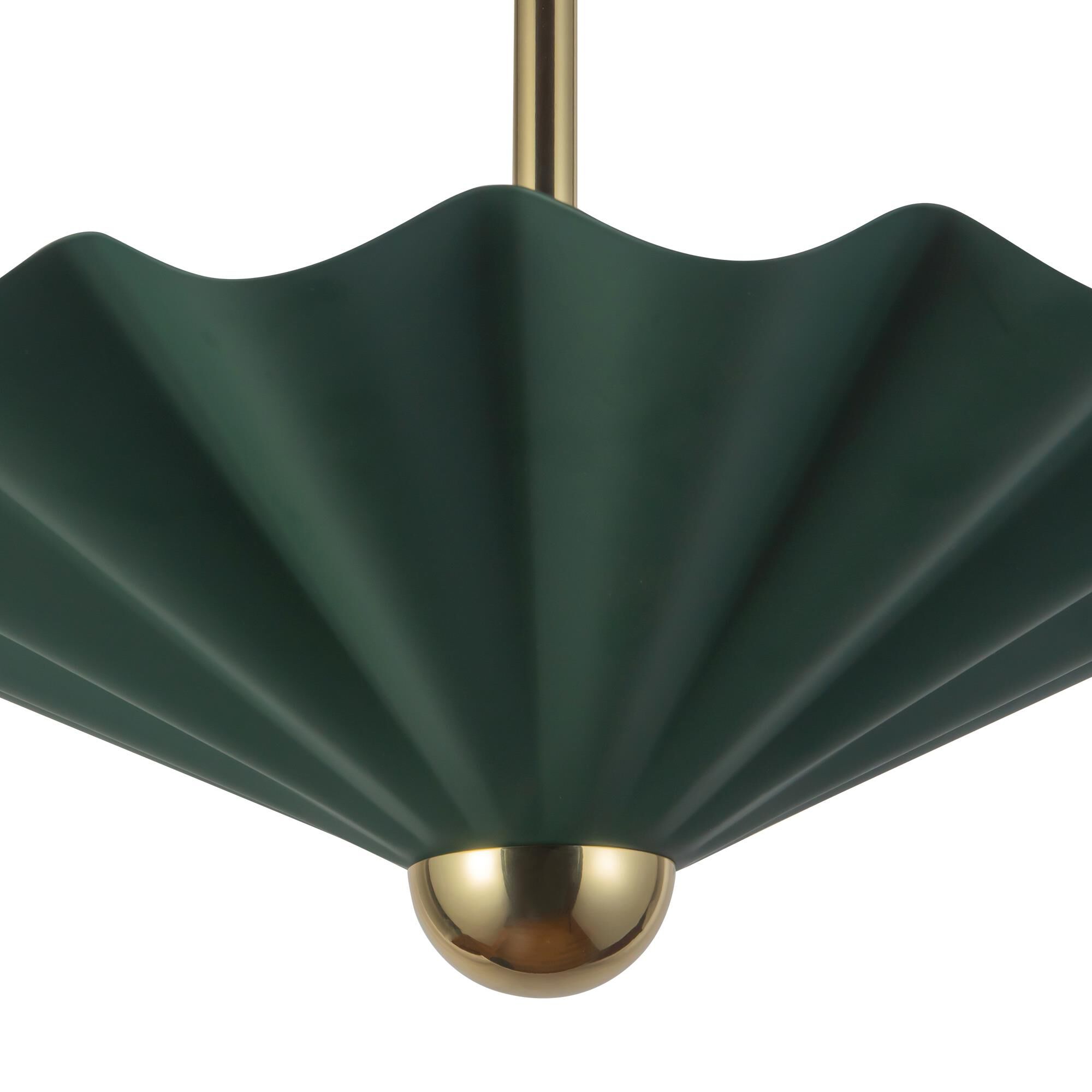 Shown in Pine Green finish and Matte Opal glass