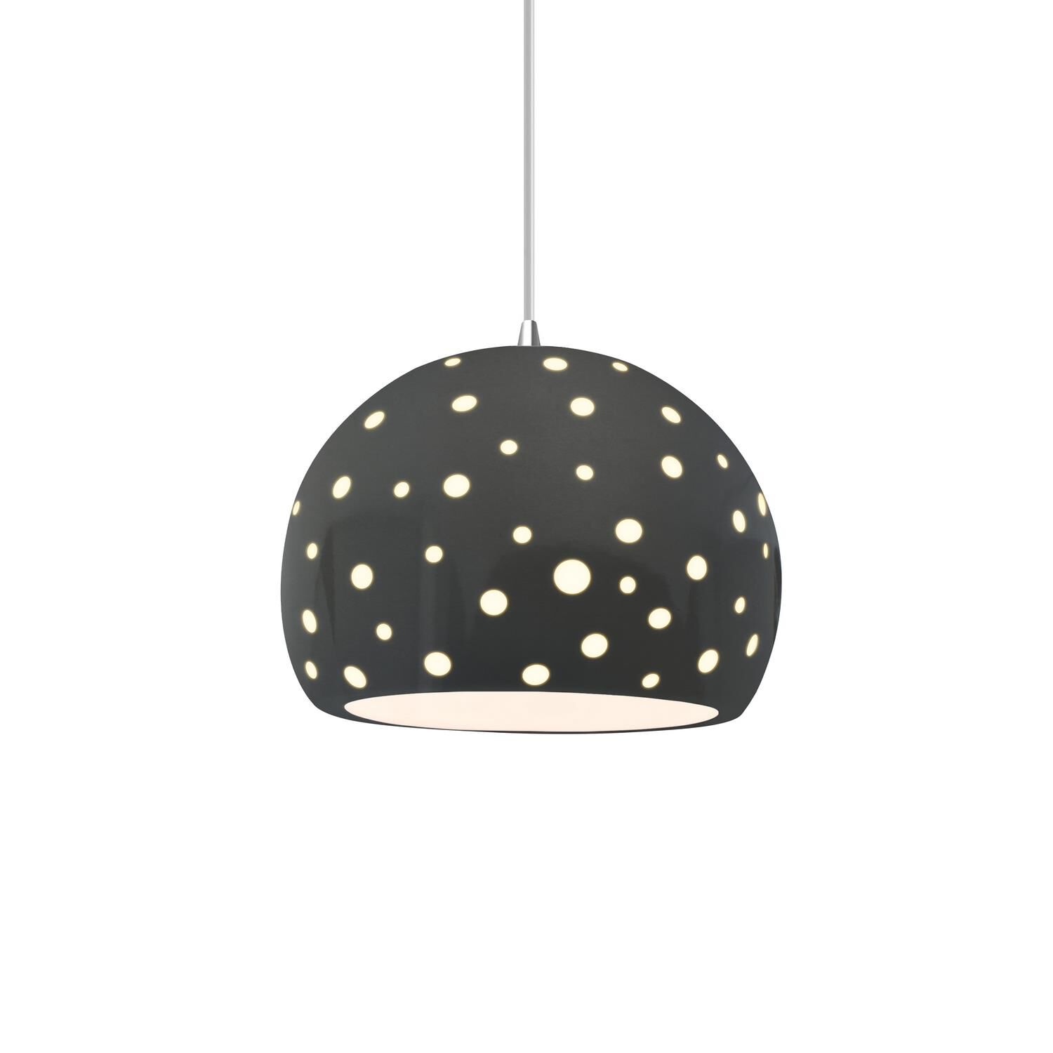 Perforated Globe 10 Inch Large Pendant by Justice Design Group