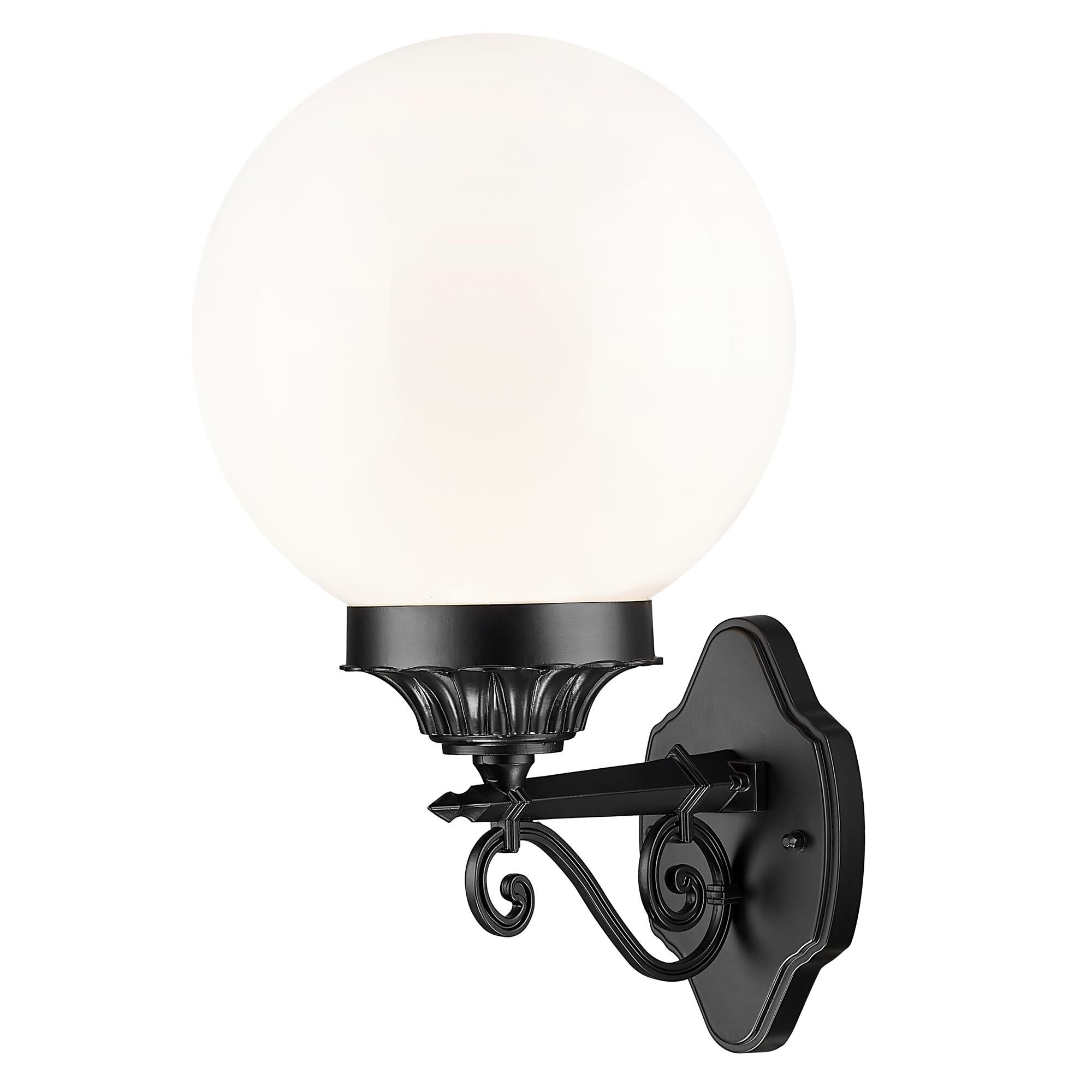 Shown in Matte Black finish and White glass and White Prismatic Acrylic Globe shade