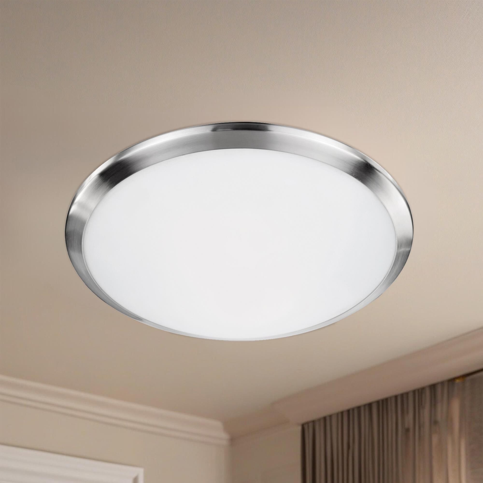 Shown in Brushed Nickel finish and White Opal glass