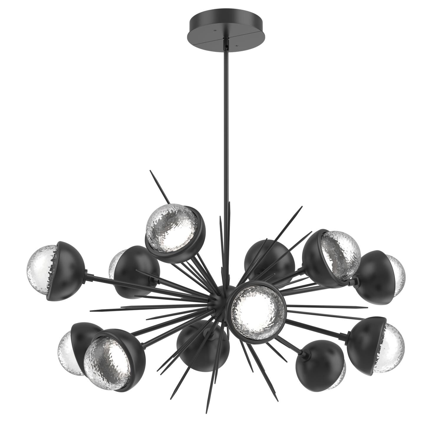 Shown in Matte Black finish and Clear glass and Metal Shade Matching Finish accent