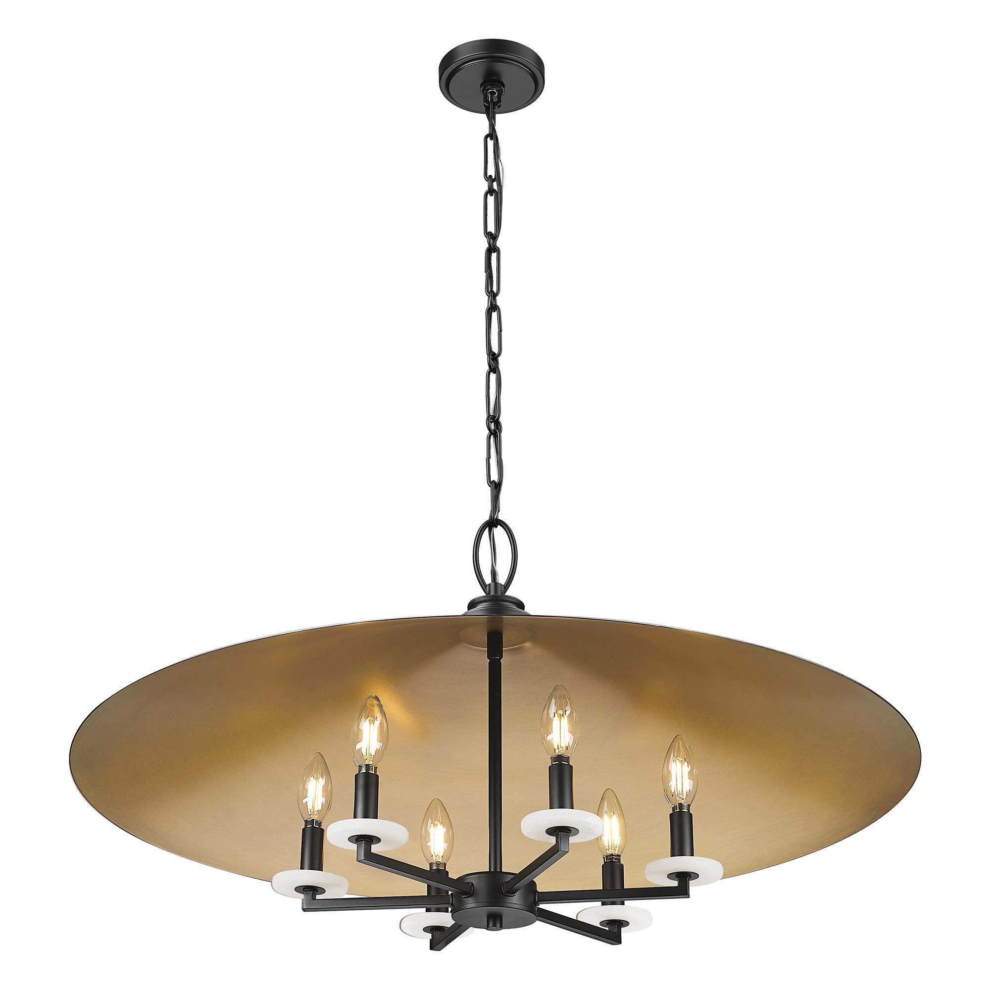 Shown in Matte Black finish and Matte Black Outer And Signature Rubbed Brass Inner glass and Matte Black Outer And Signature Rubbed Brass Inner shade