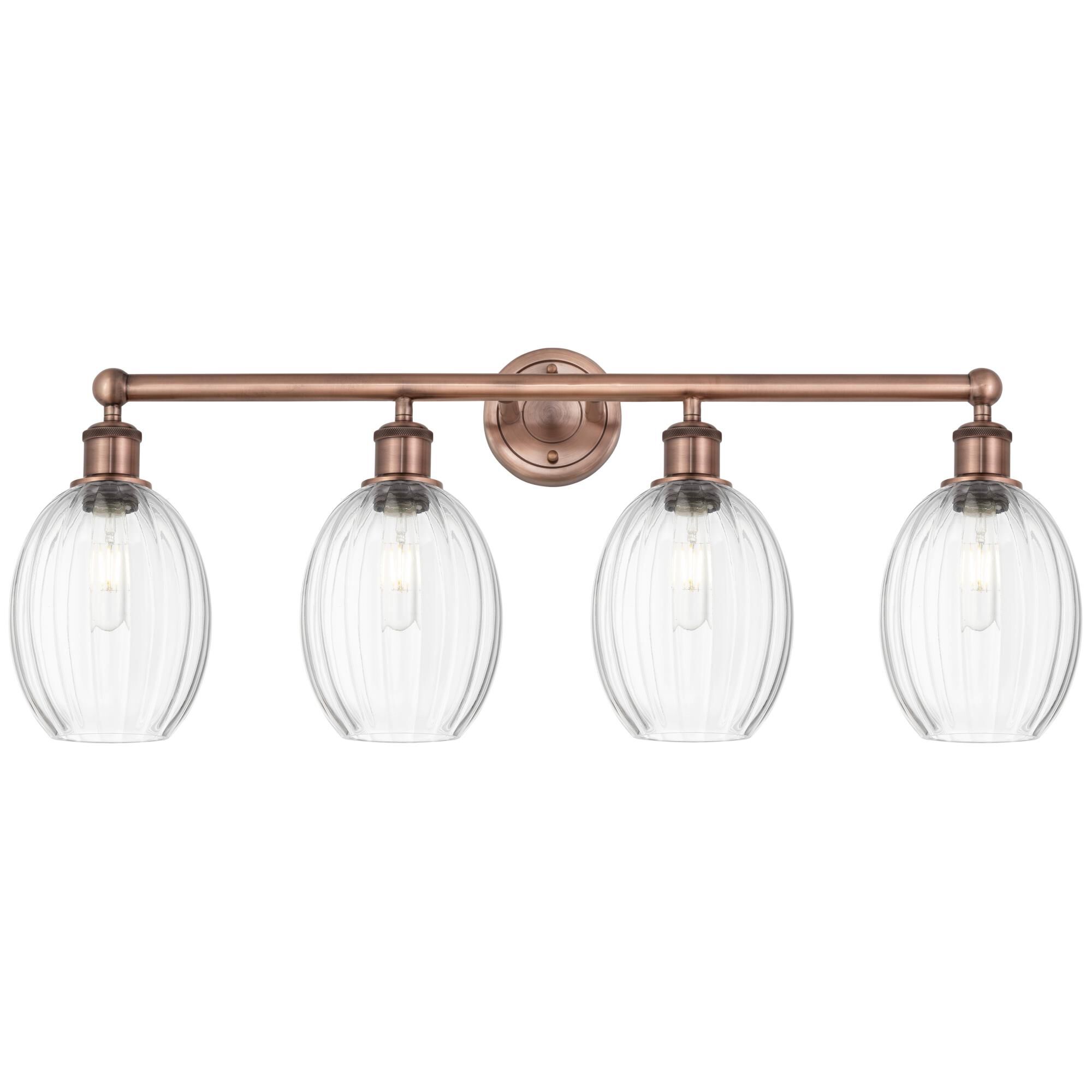 Shown in Antique Copper finish and Clear glass