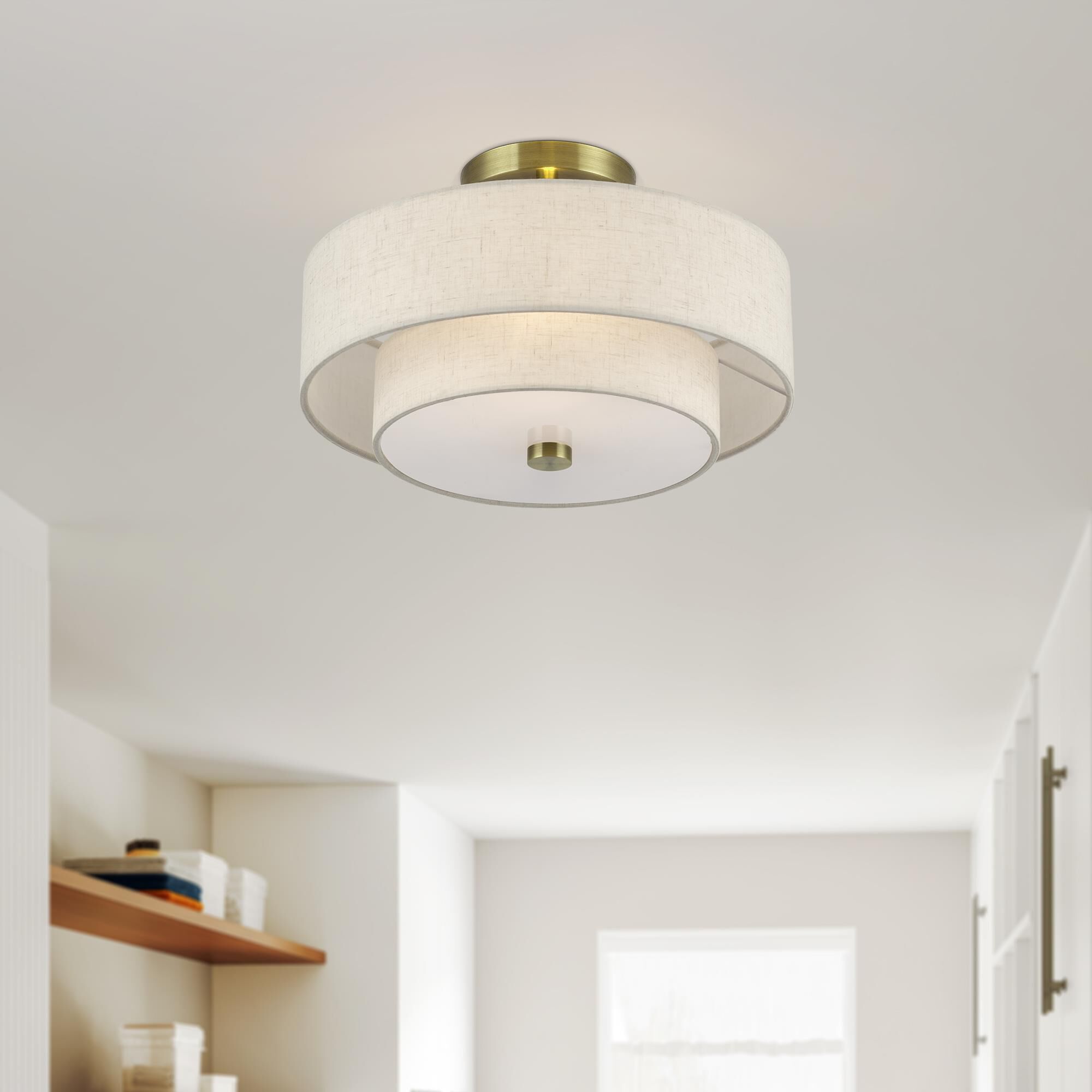Monroe 13 Inch Semi Flush Mount by Livex Lighting