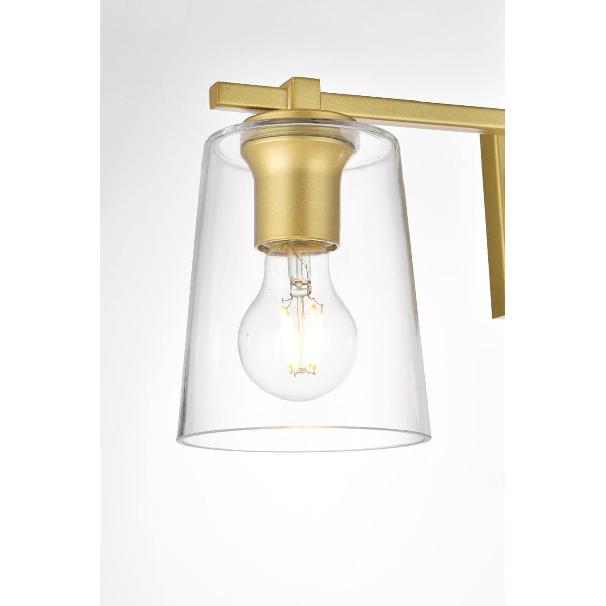 Shown in Brass  finish and Clear glass