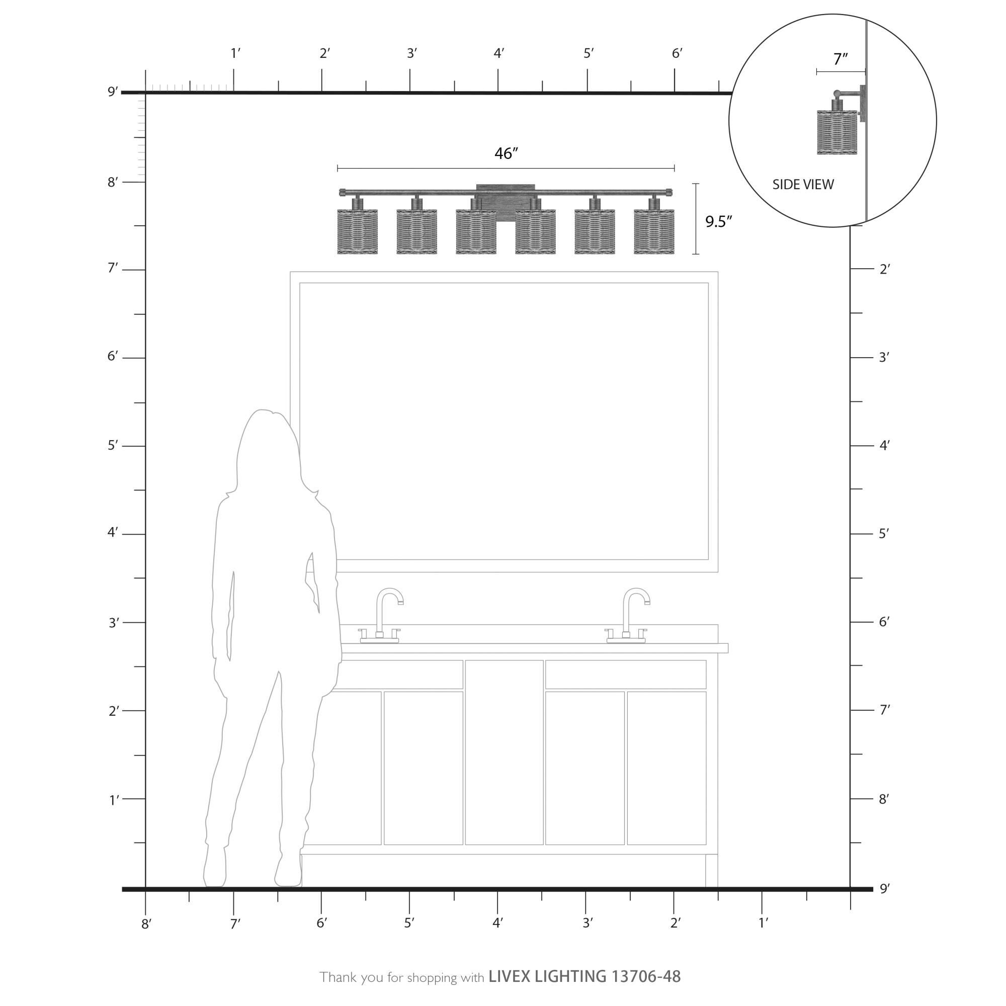 Weavington 46 Inch Bath Vanity Light by Livex Lighting