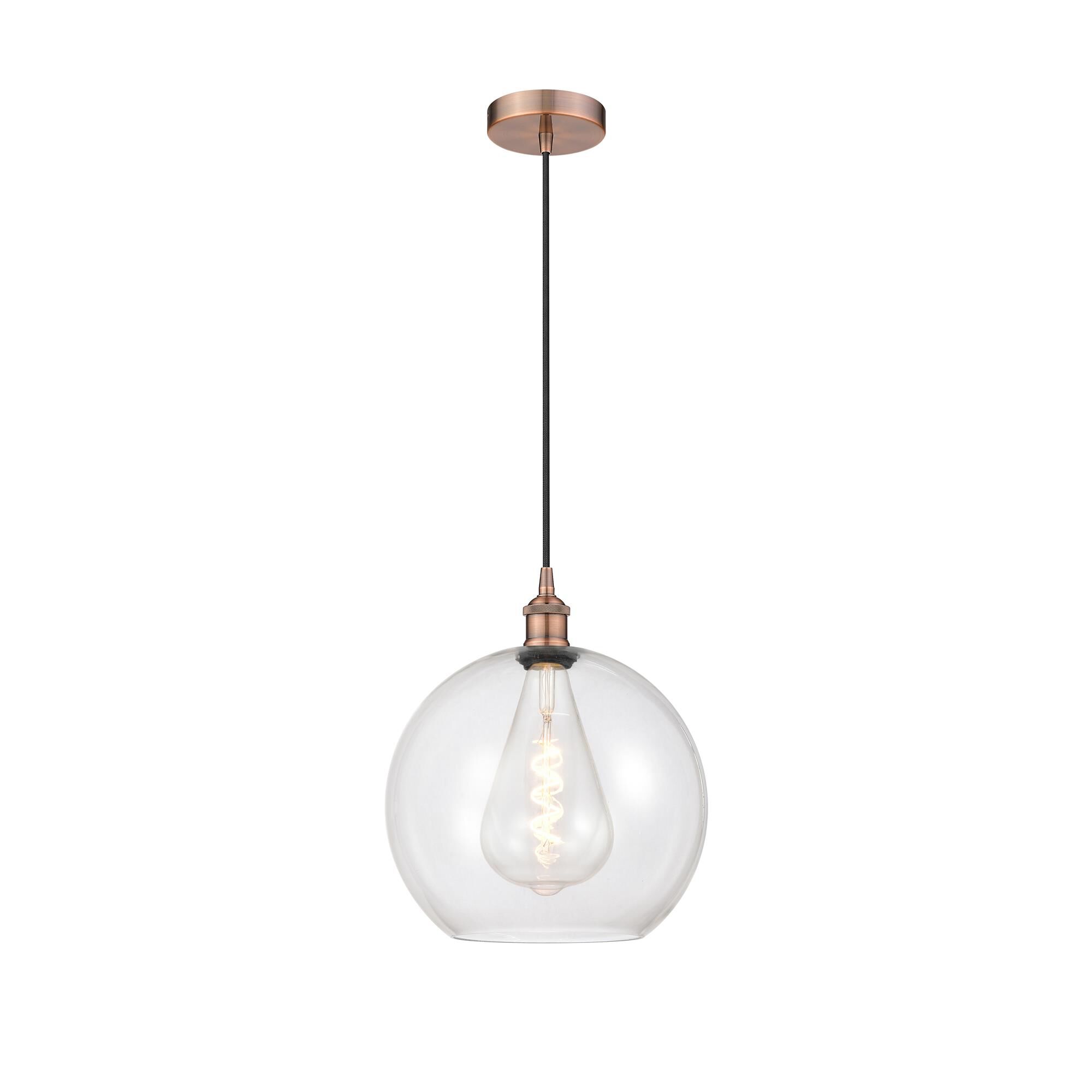 Shown in Antique Copper finish and Clear glass