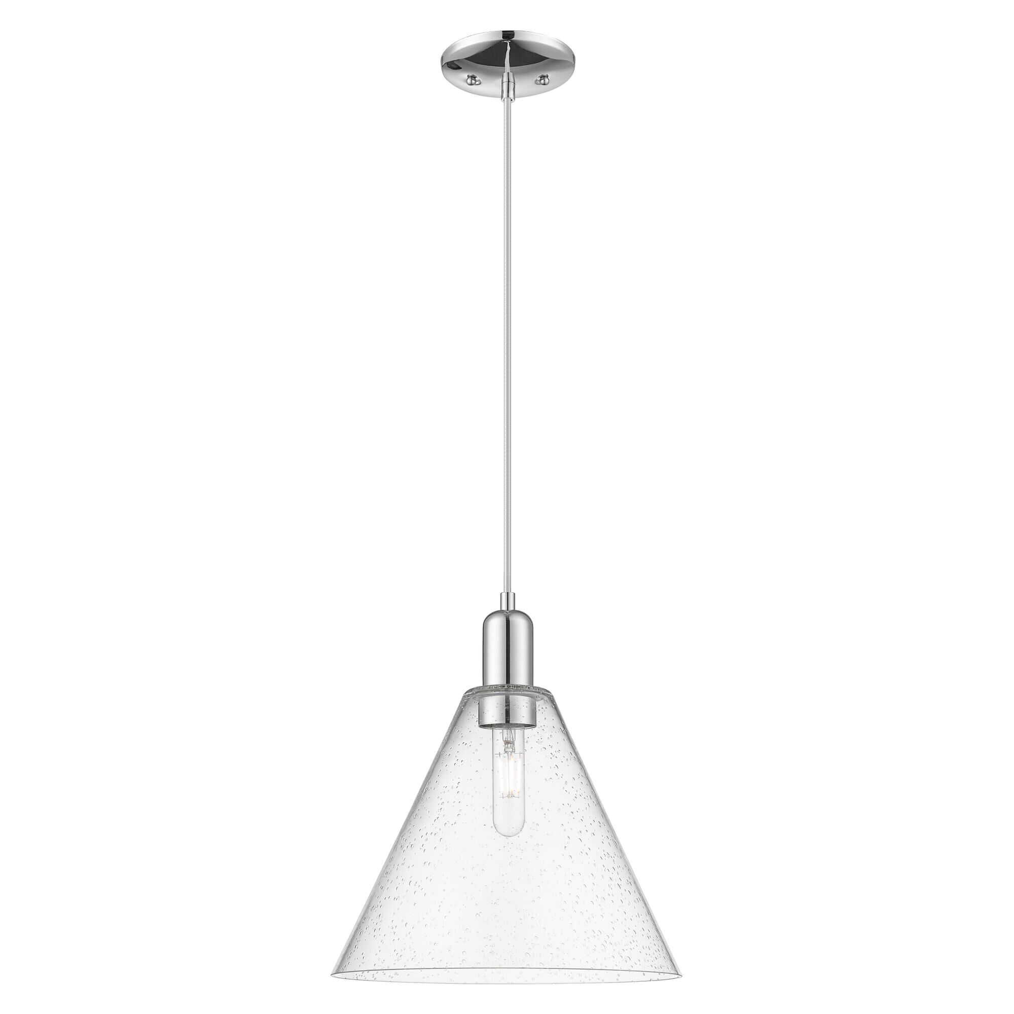 Shown in Polished Chrome finish and Seedy glass