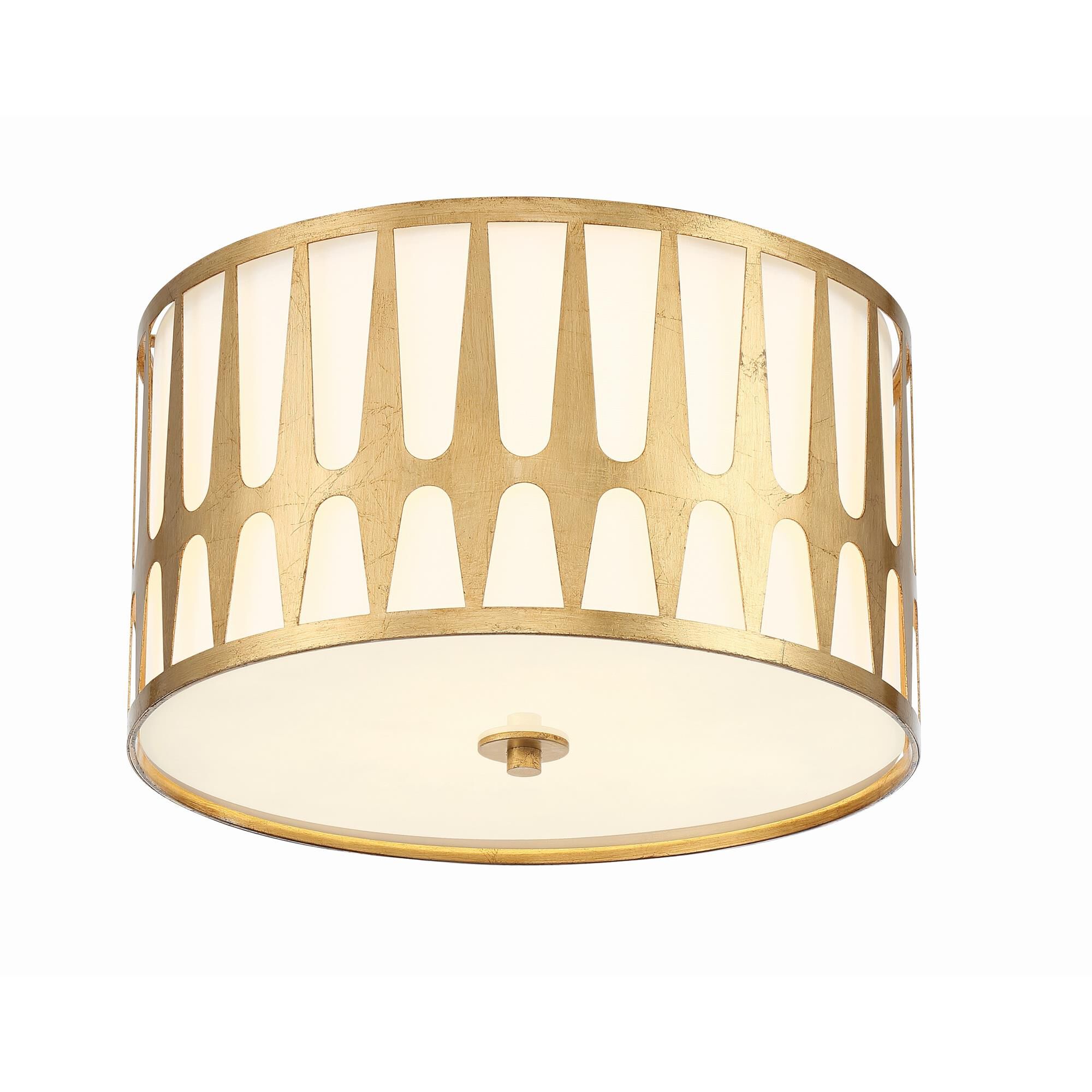 Shown in Antique Gold finish and Fabric shade