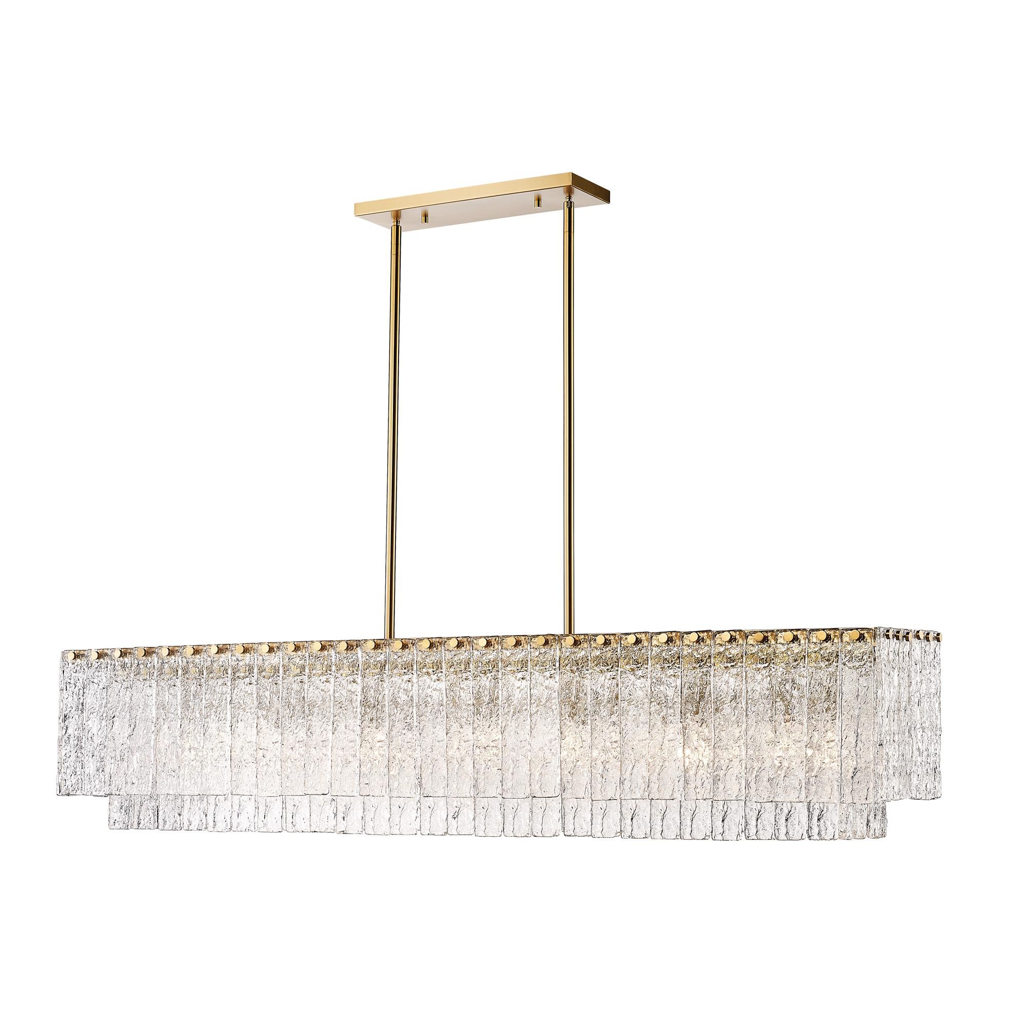 Shown in Modern Gold finish and Clear glass