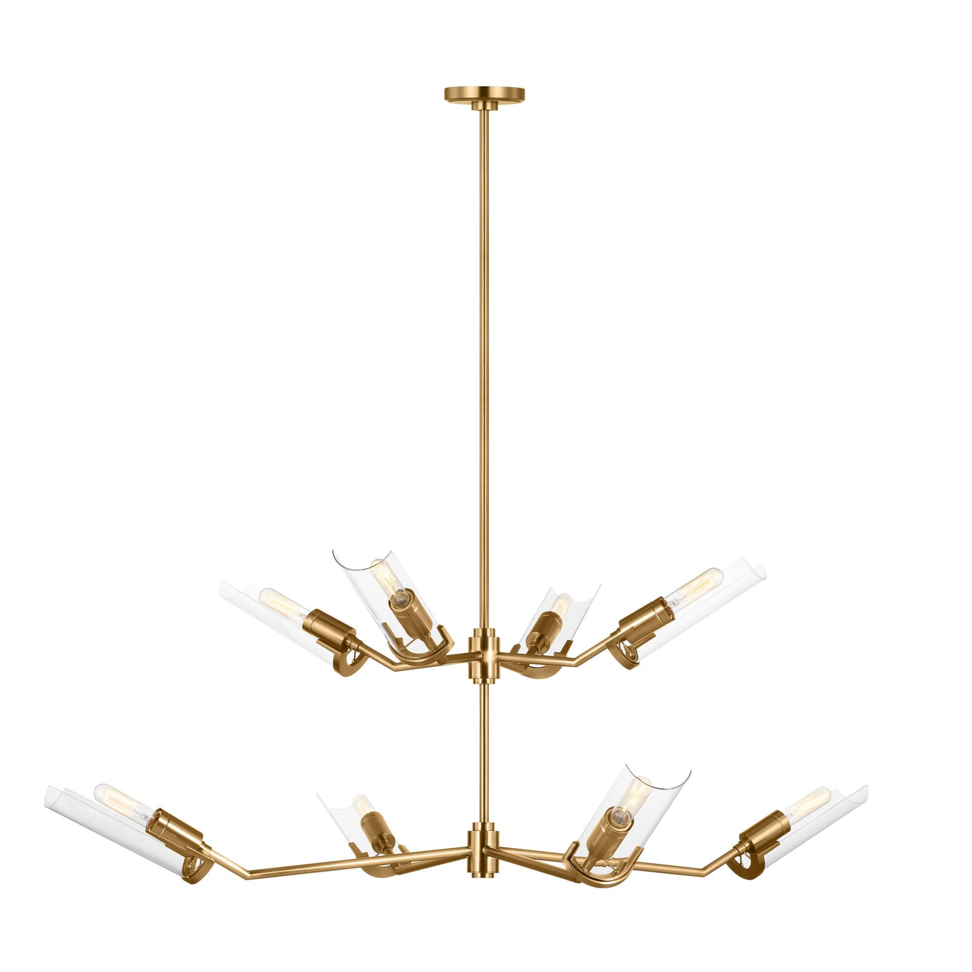 Shown in Burnished Brass finish and Clear Glass s shade