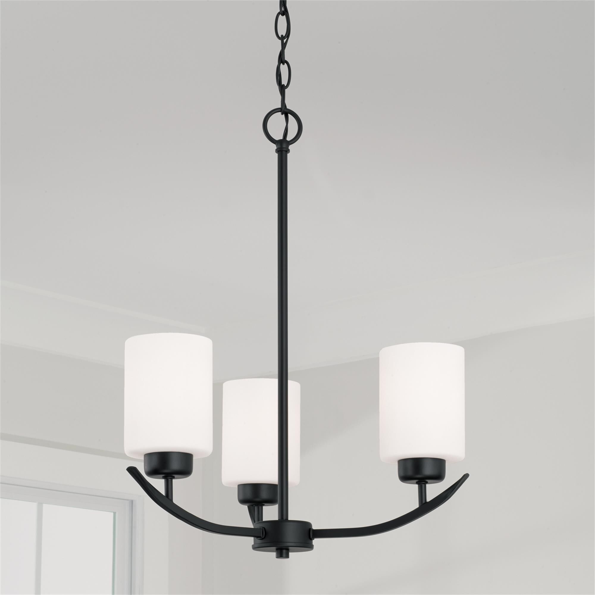 Shown in Matte Black finish and Soft White glass