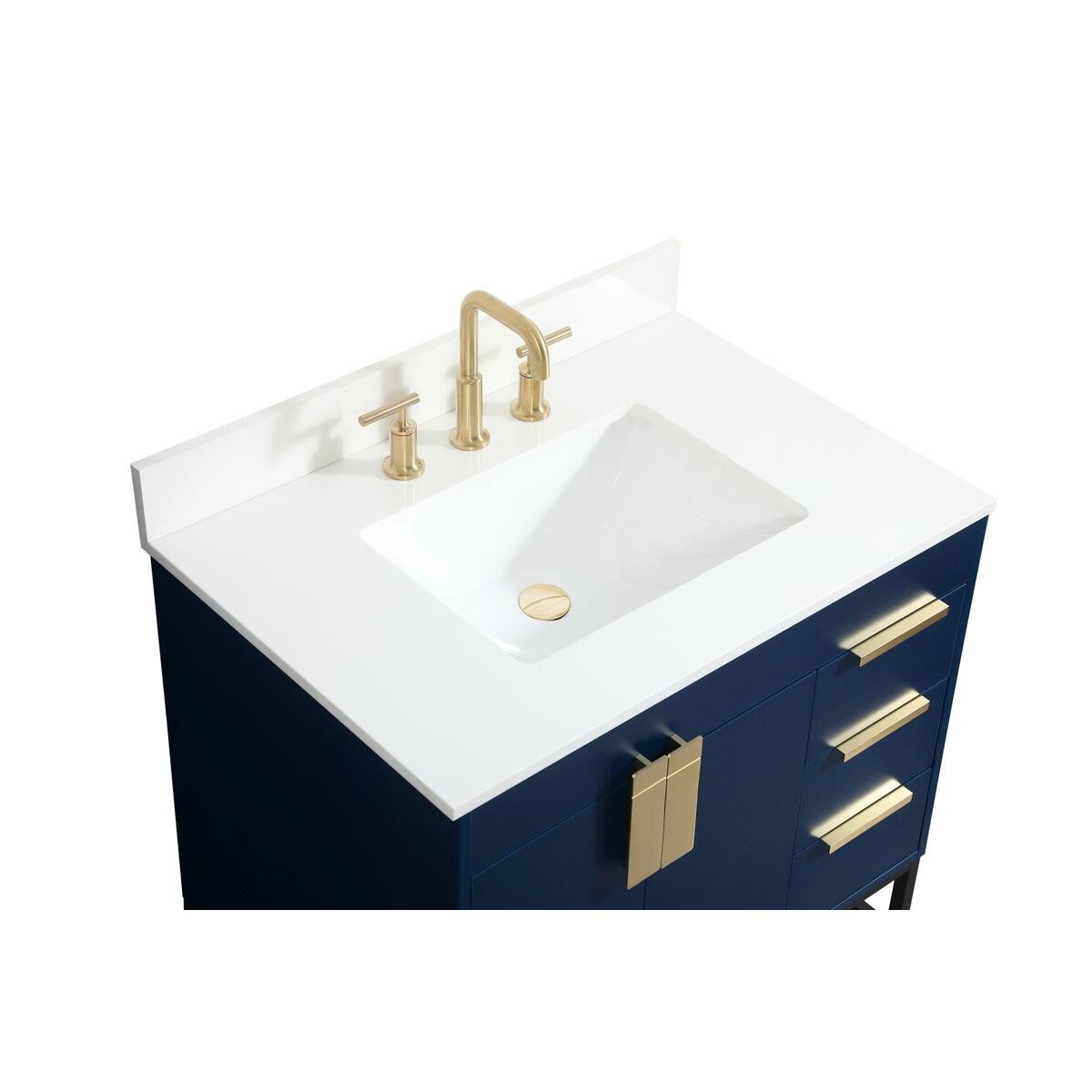 Shown in Blue finish and With Backsplash accent