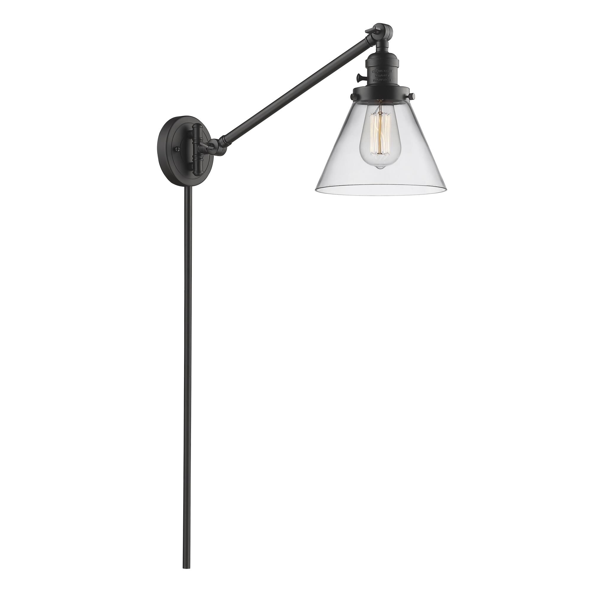 Bruno Marashlian Large Cone Wall Swing Lamp by Innovations Lighting