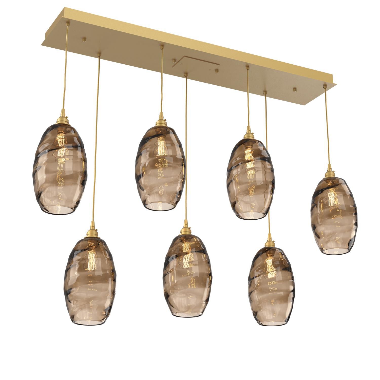 Shown in Gilded Brass finish and Optic Bronze glass