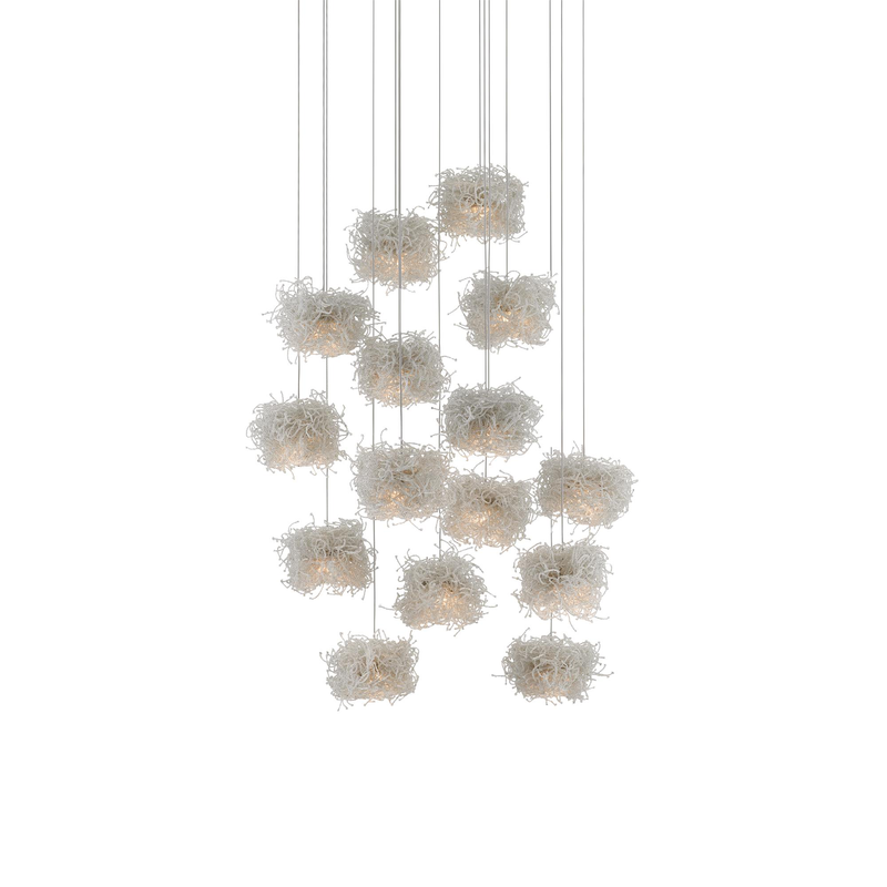 Birds Nest 15 Light Multi Light Pendant by Currey & Company