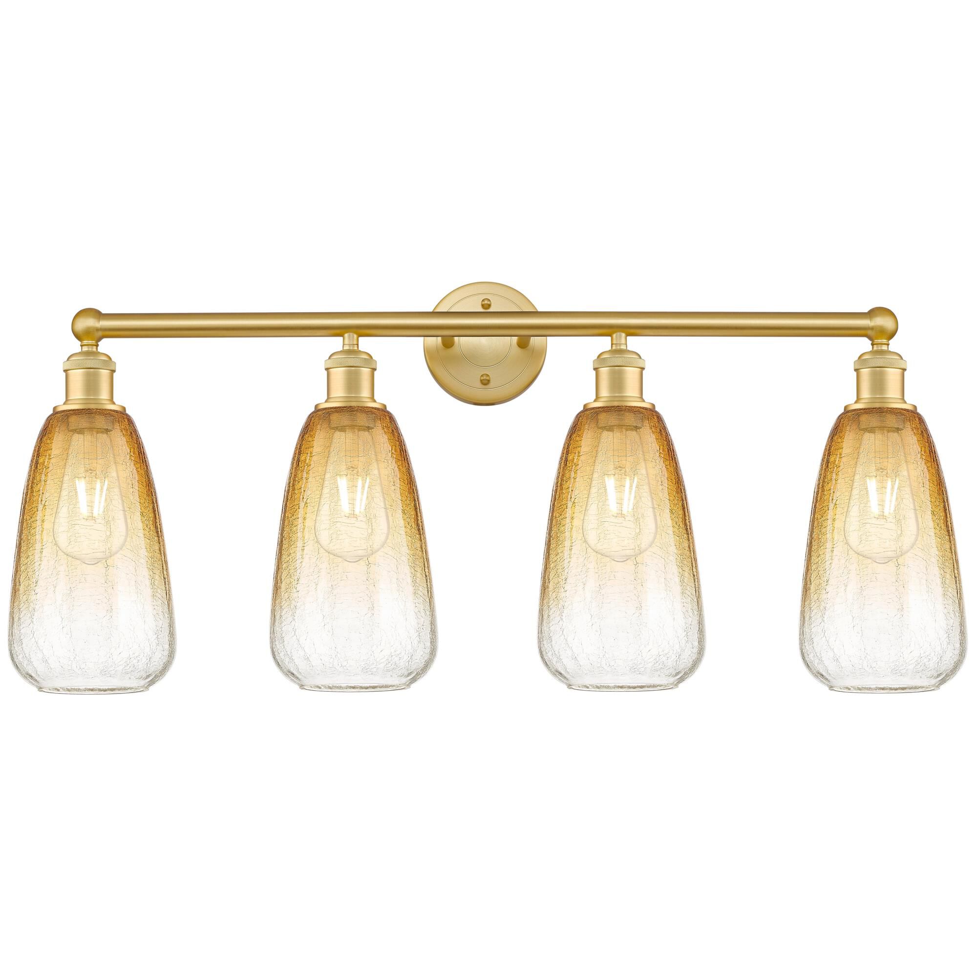 Shown in Satin Gold finish and Amber glass