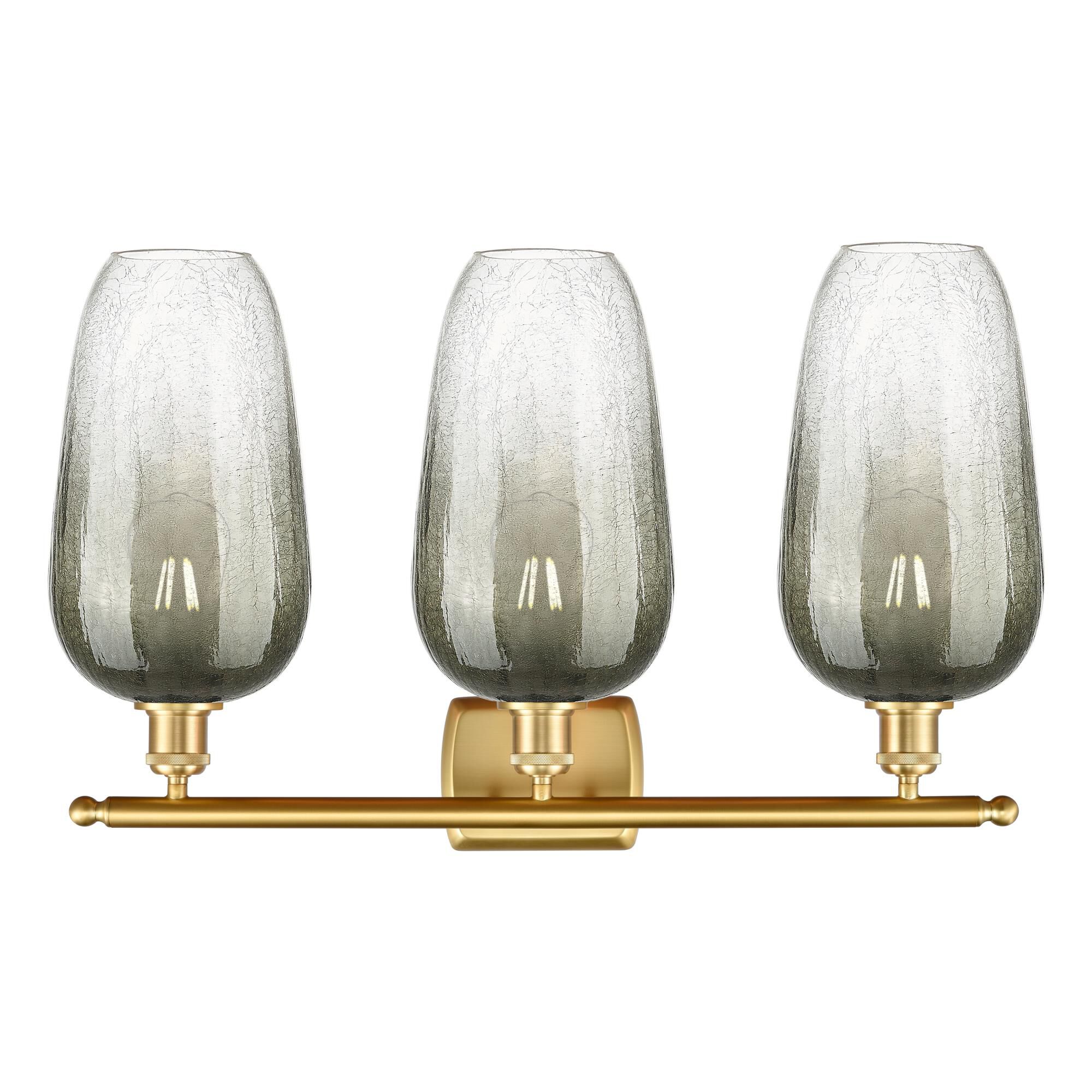 Shown in Satin Gold finish and Slate glass