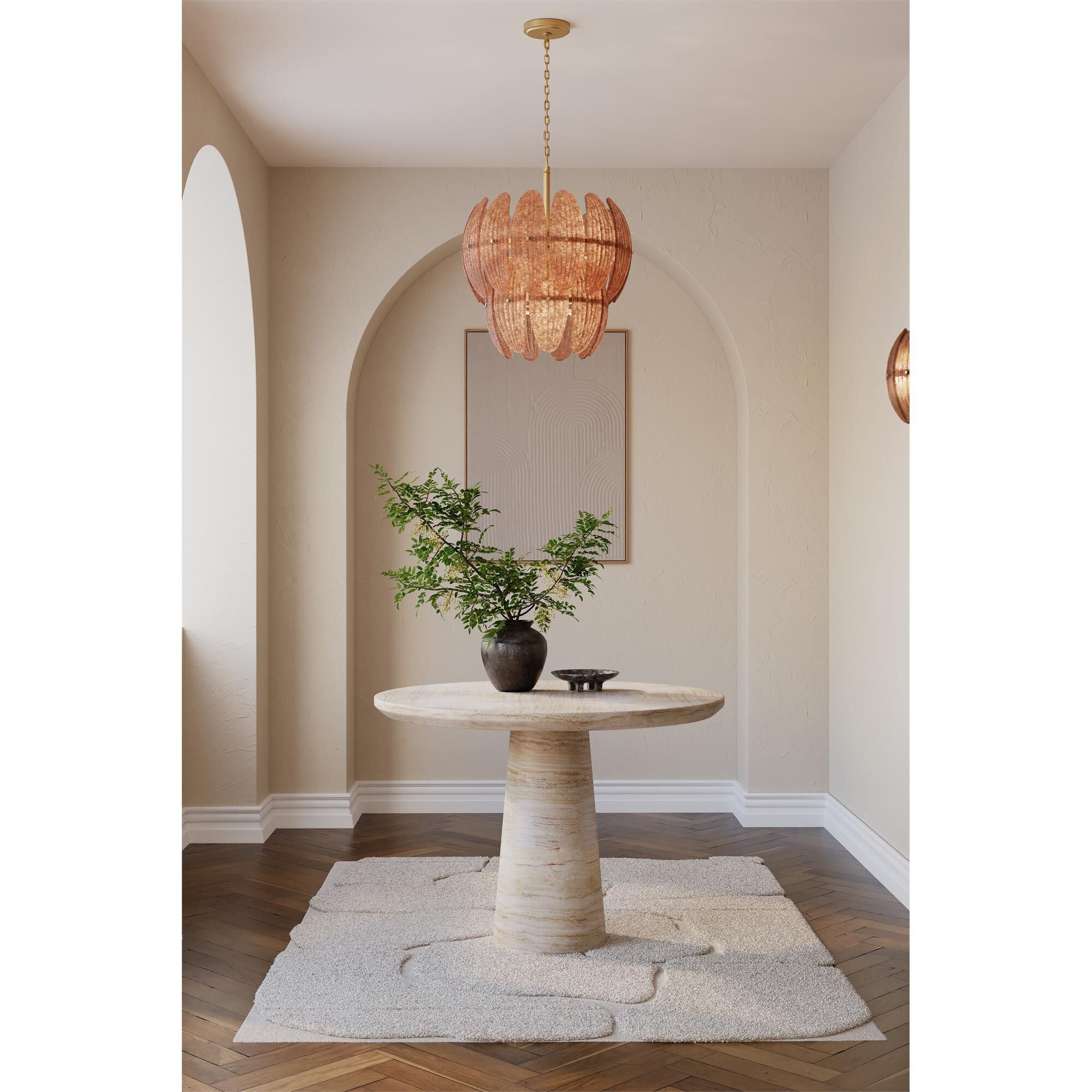 Shown in Legacy Brass finish and Brown Textured shade