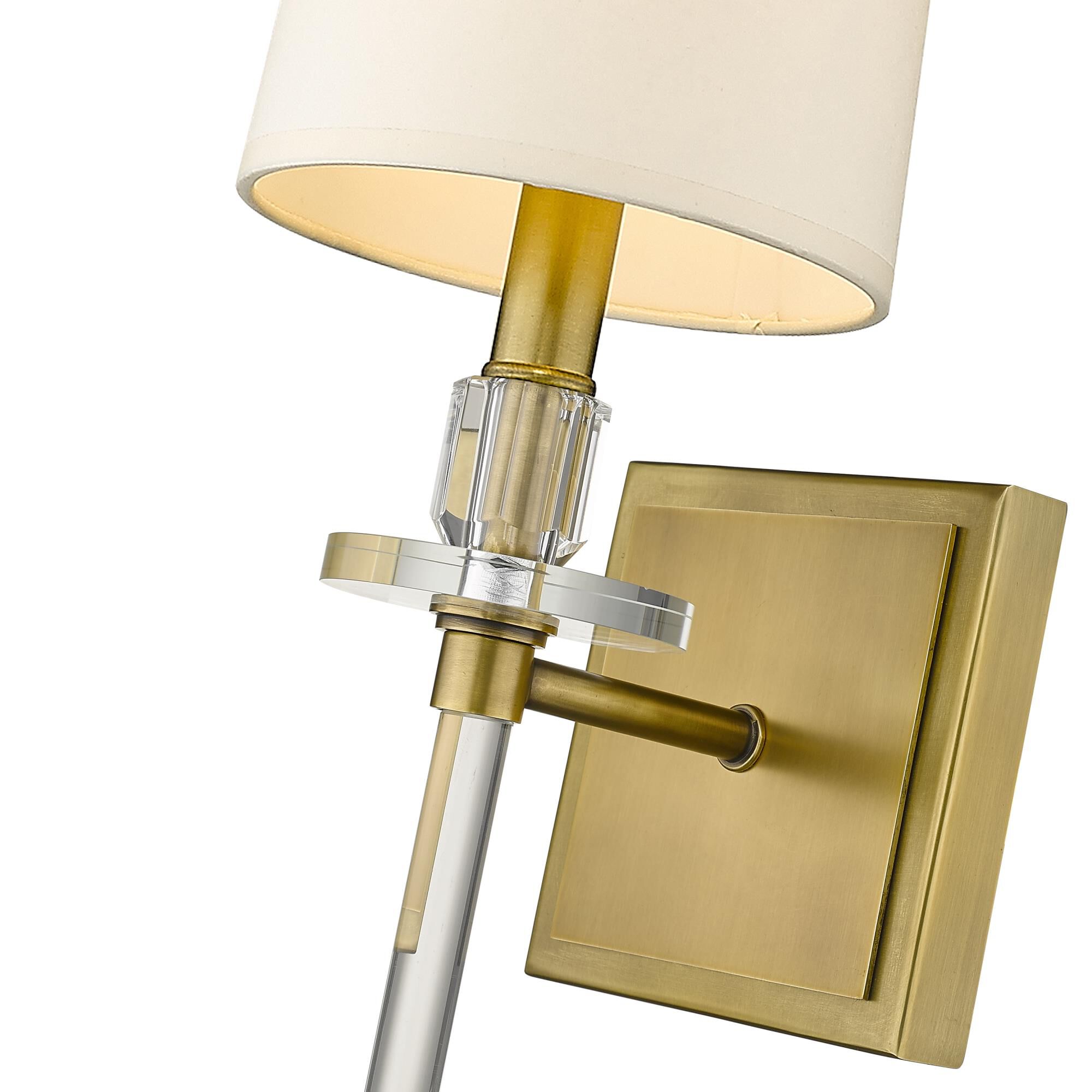 Shown in Rubbed Brass finish and Parchment Paper glass and Parchment Paper shade