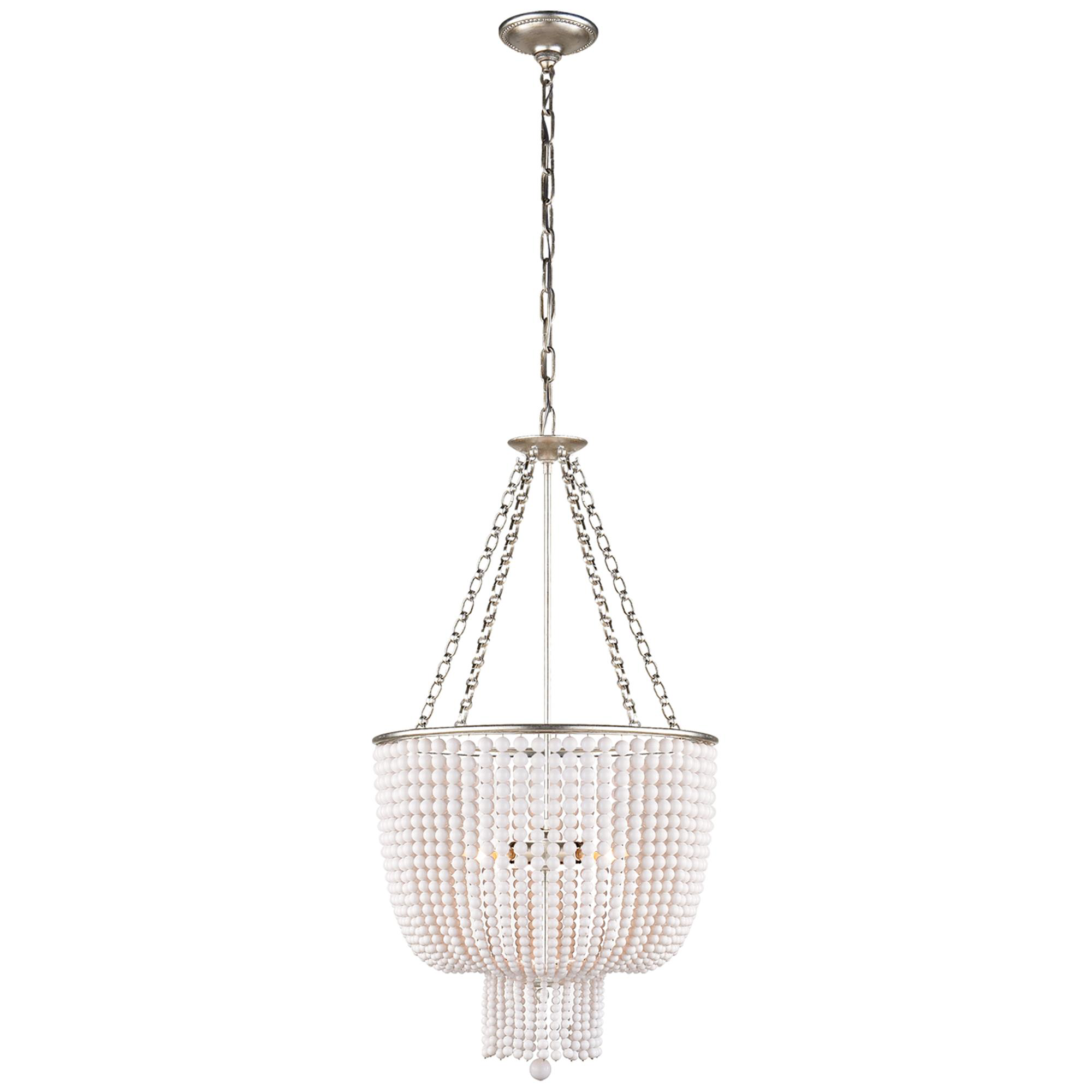Shown in Burnished Silver Leaf finish and White Acrylic glass