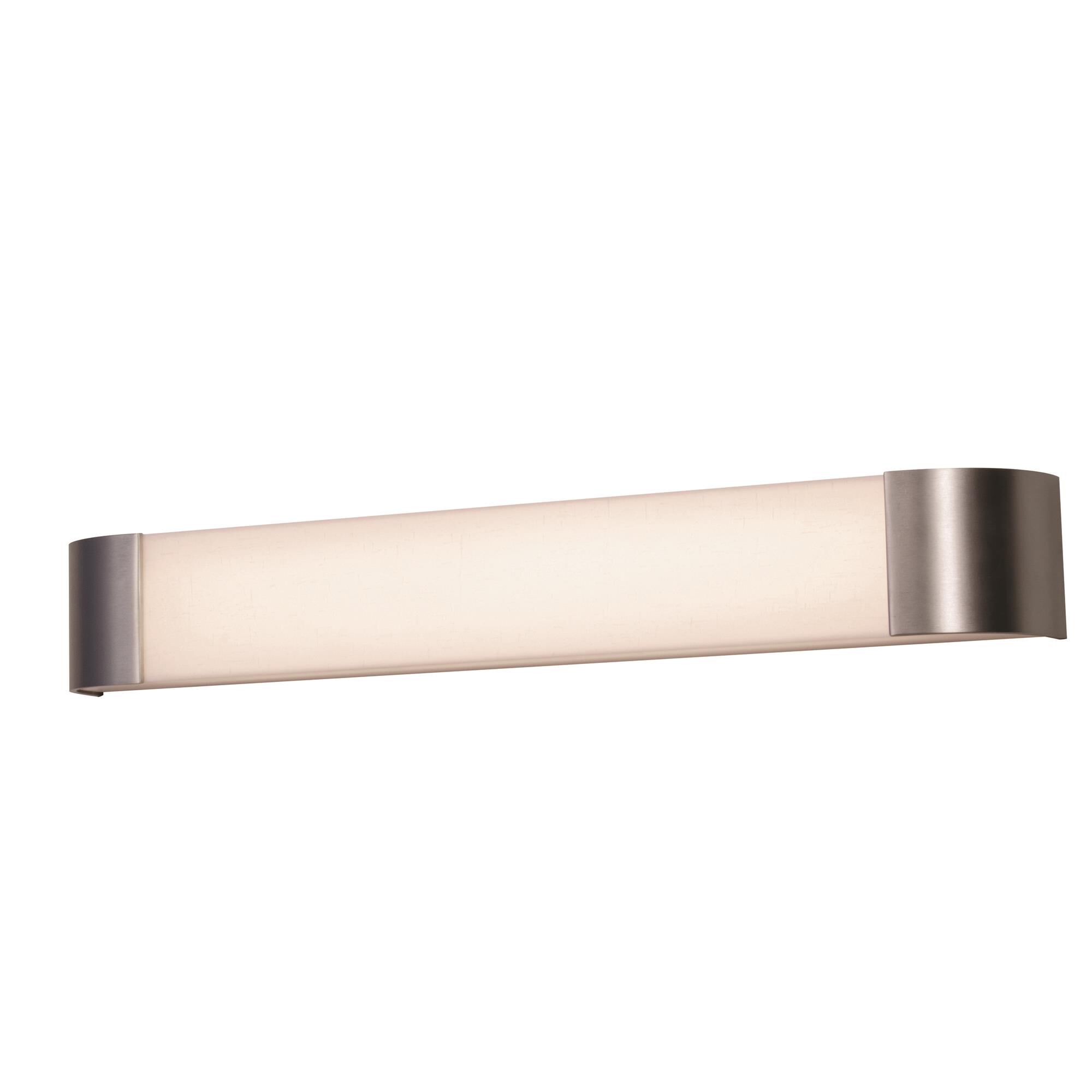Shown in Satin Nickel finish and White Acrylic glass and 120-277 Volt Dimmer accent
