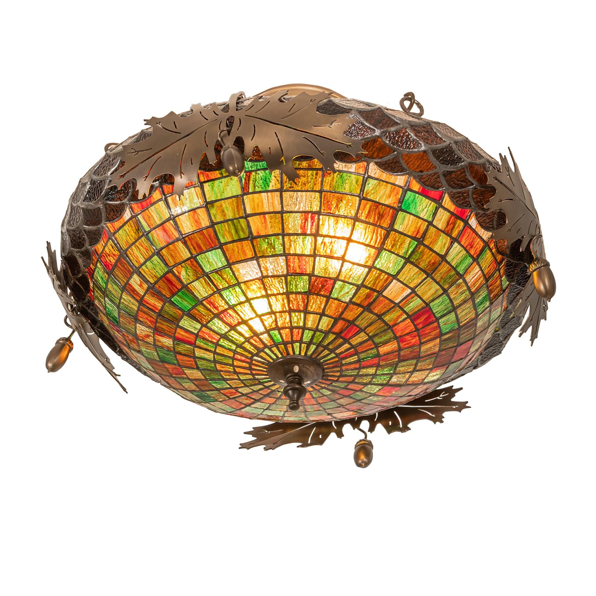 Greenbriar Oak 21 Inch 2 Light Semi Flush Mount by Meyda Lighting