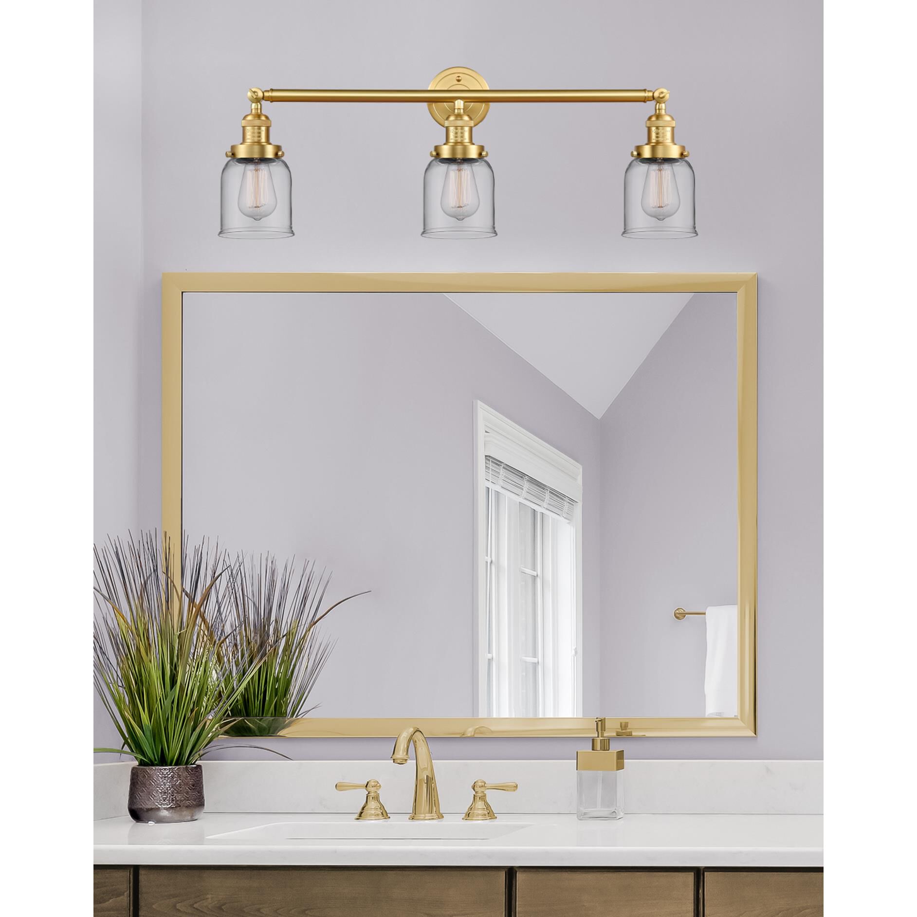 Bruno Marashlian Small Bell 30 Inch 3 Light Bath Vanity Light by Innovations Lighting
