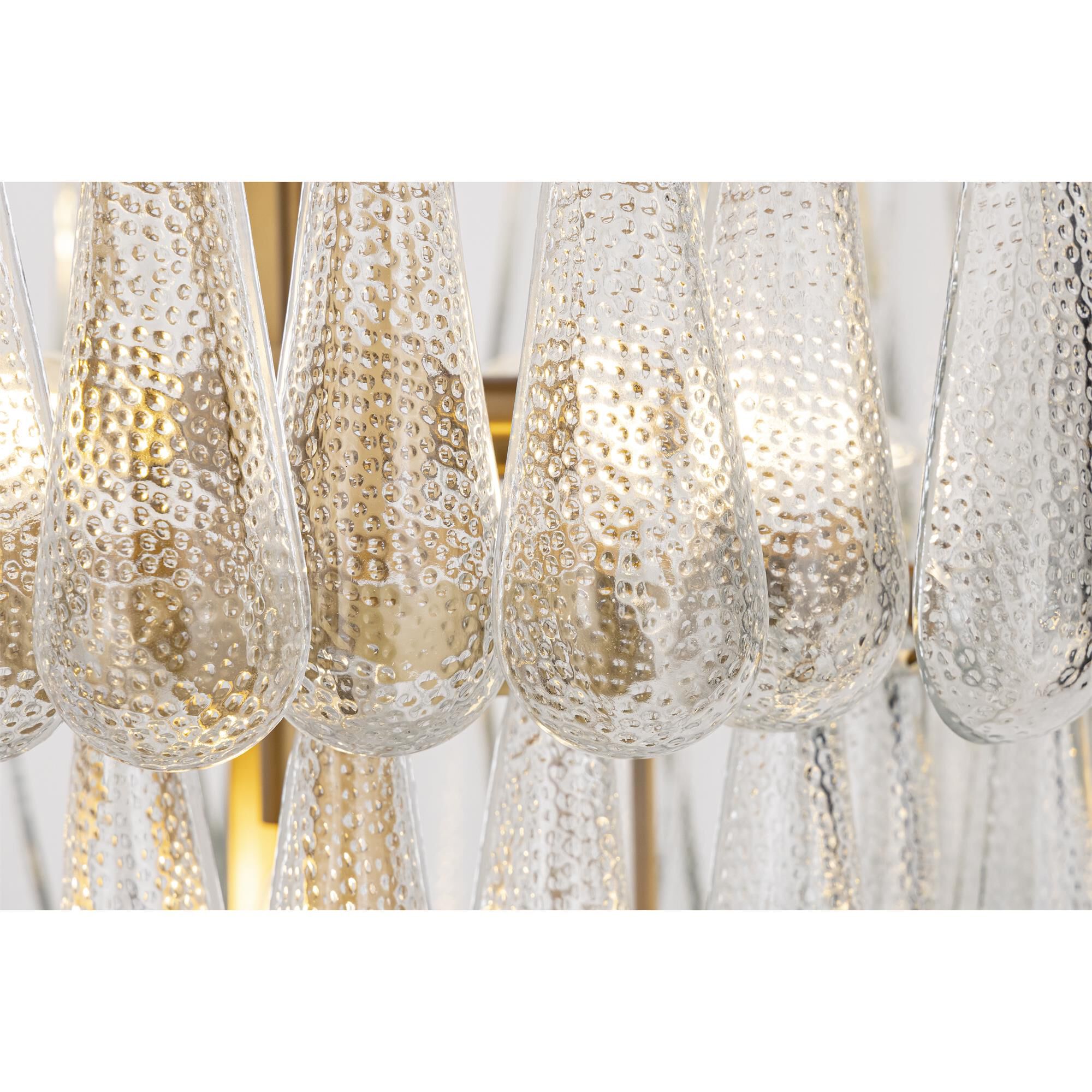 Shown in Legacy Brass finish and Clear Dimpled glass