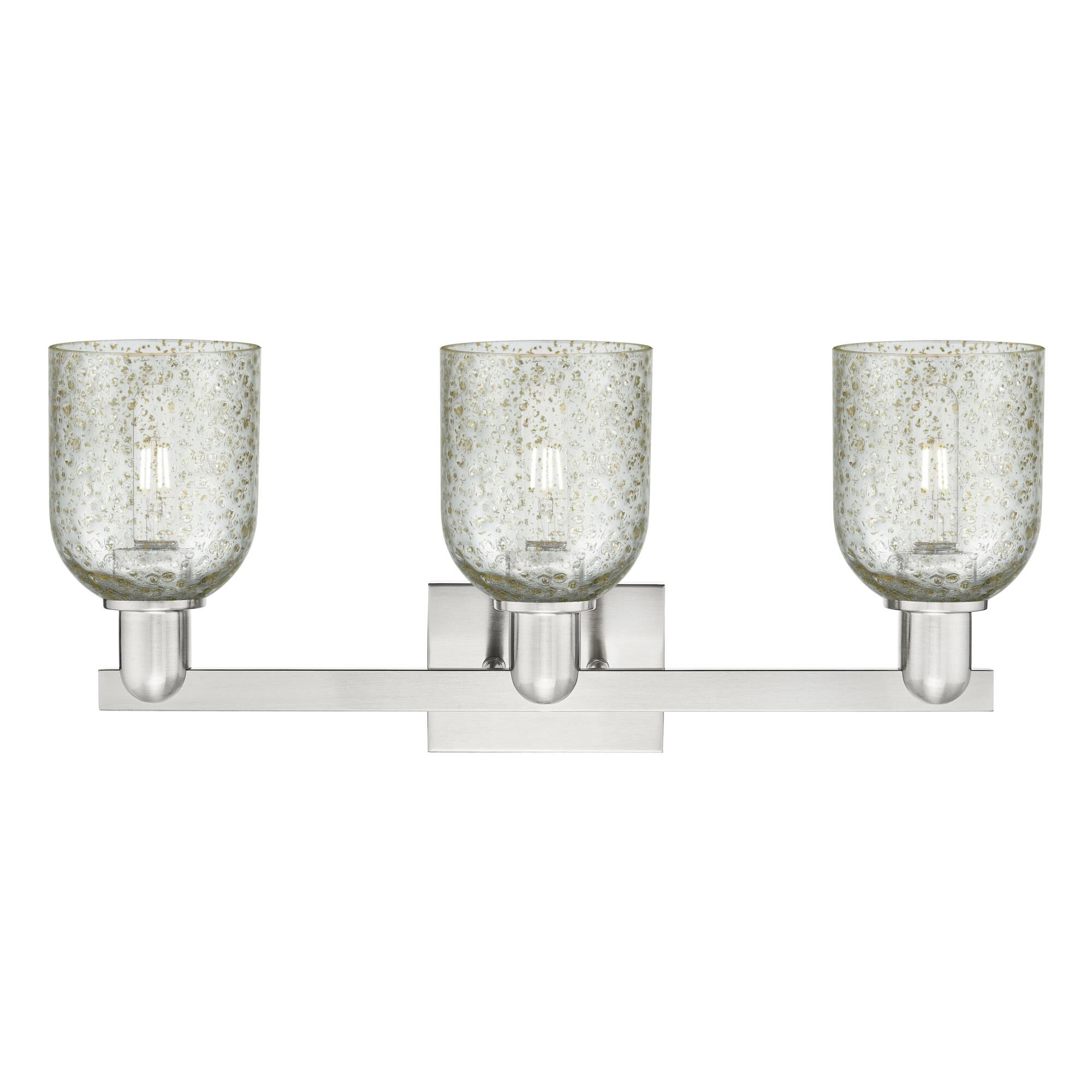 Shown in Brushed Satin Nickel finish and Mica glass