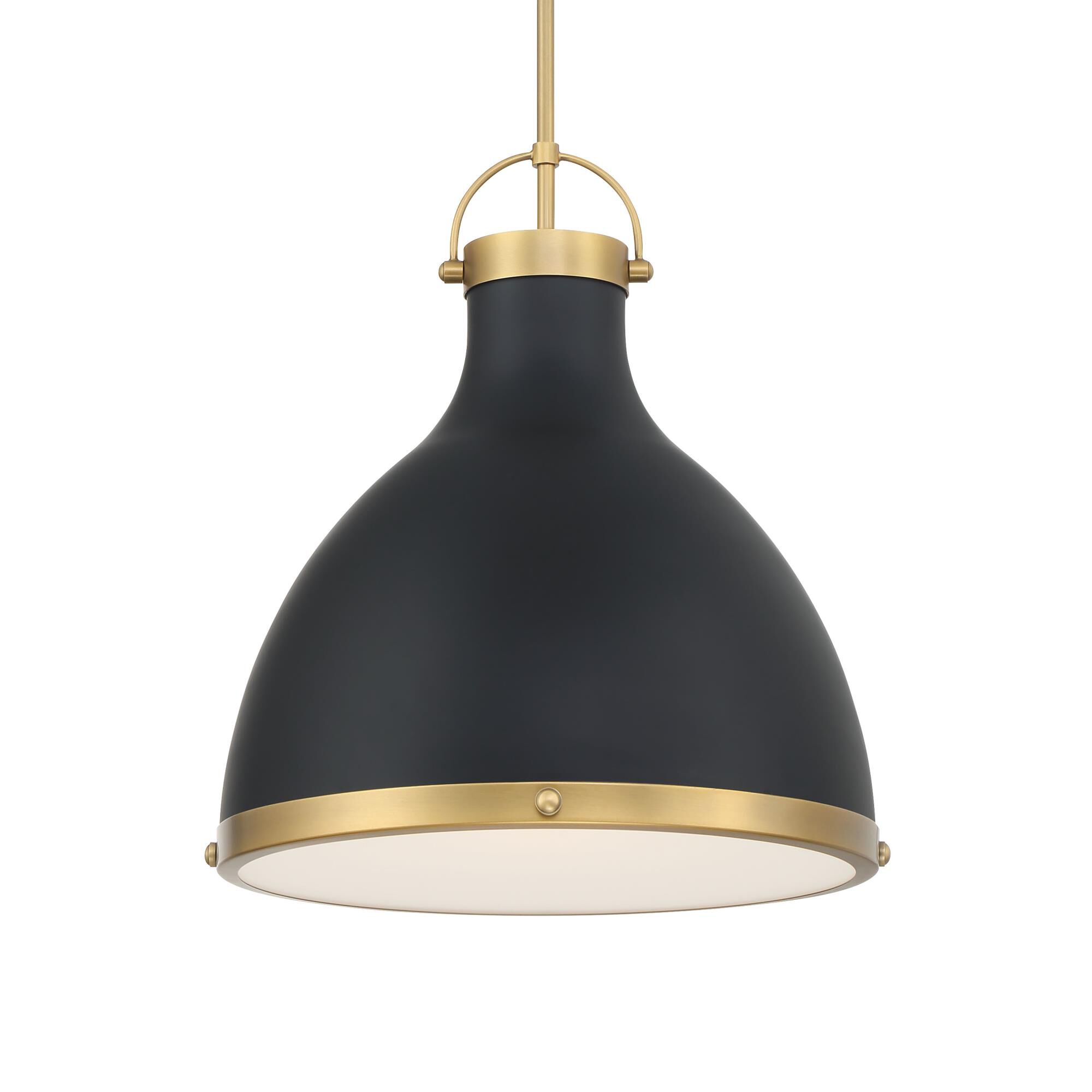 Shown in Legacy Brass & Matte Coal finish and Dark Matte Black glass and Glass shade