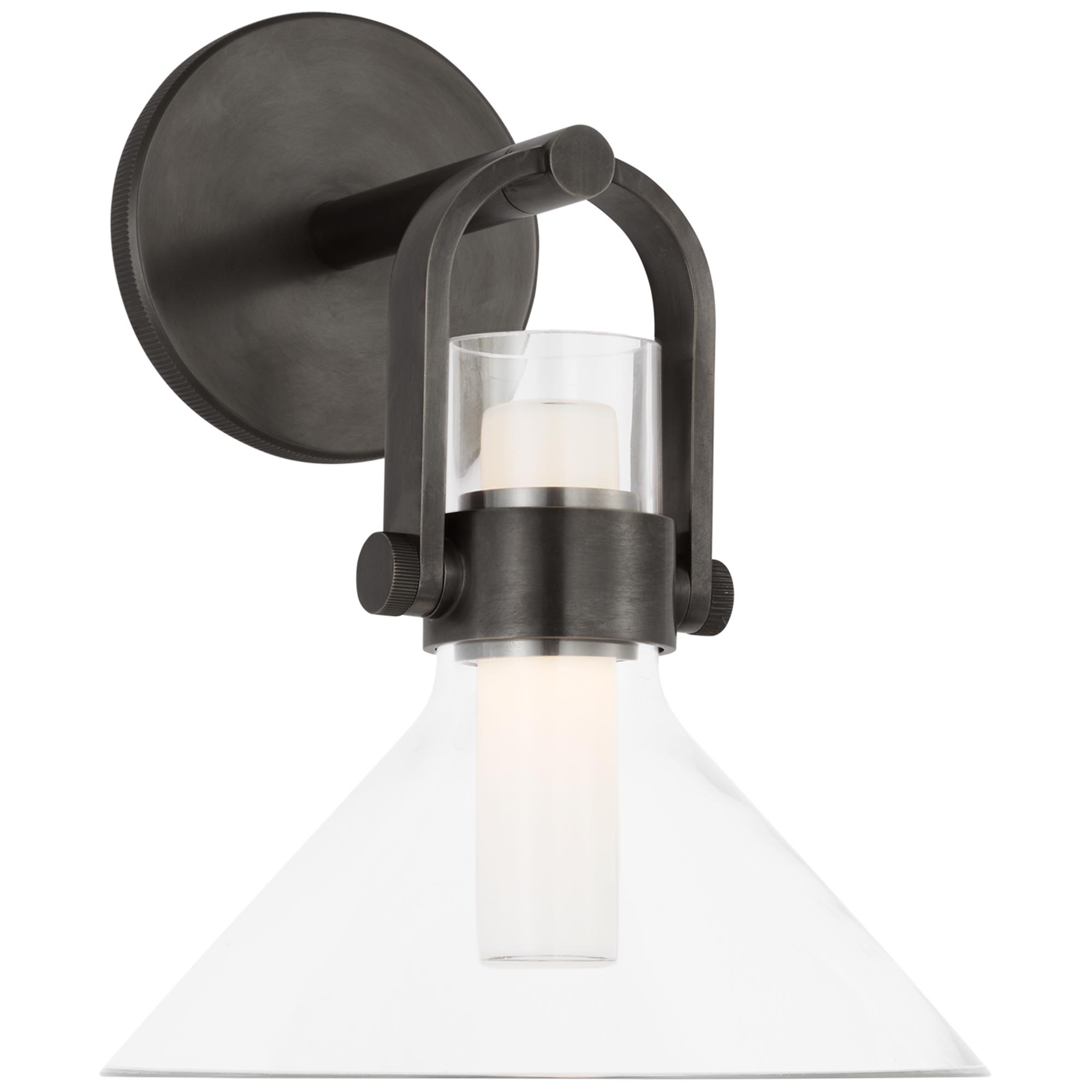 Shown in Bronze finish and Clear glass