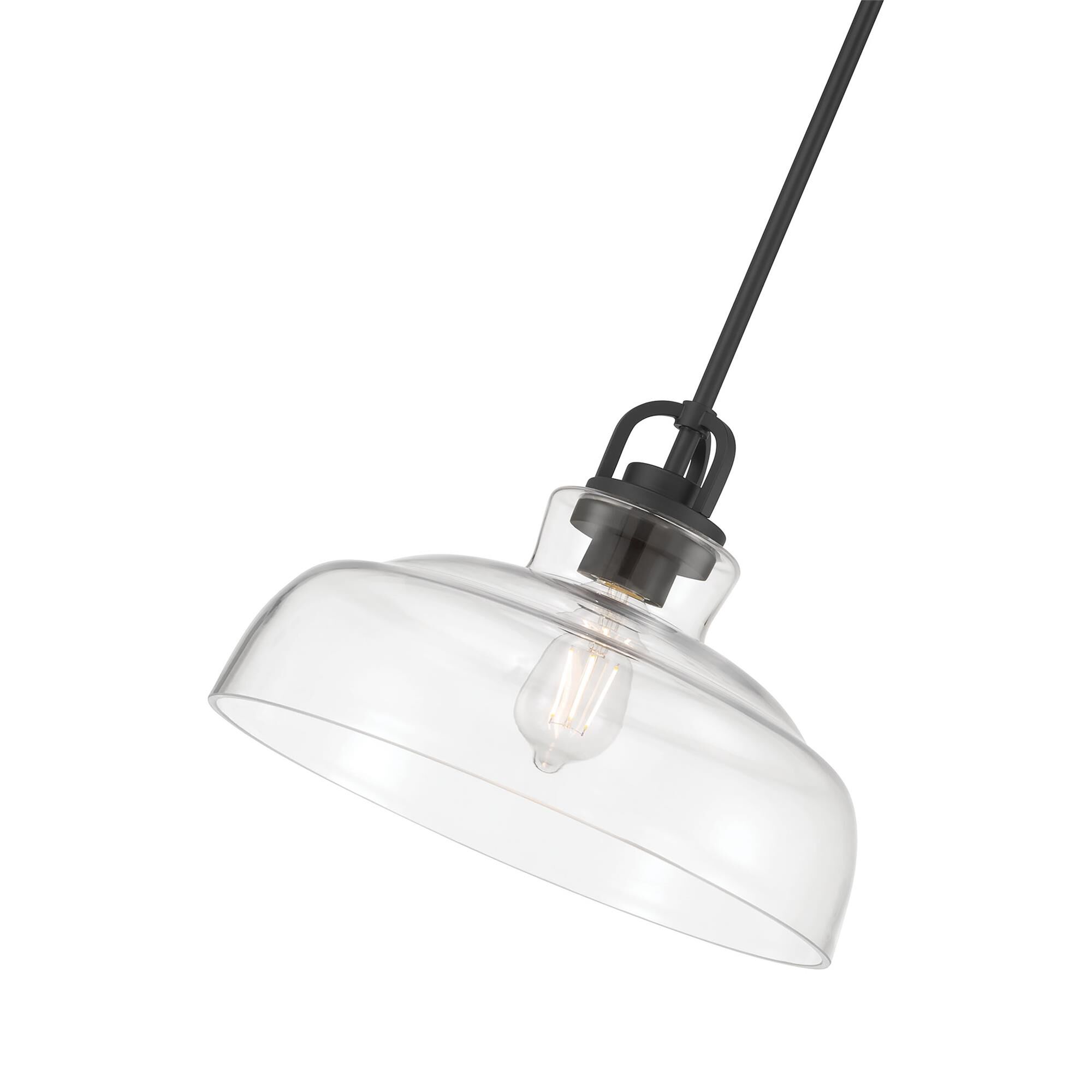 Shown in Matte Black finish and Clear glass