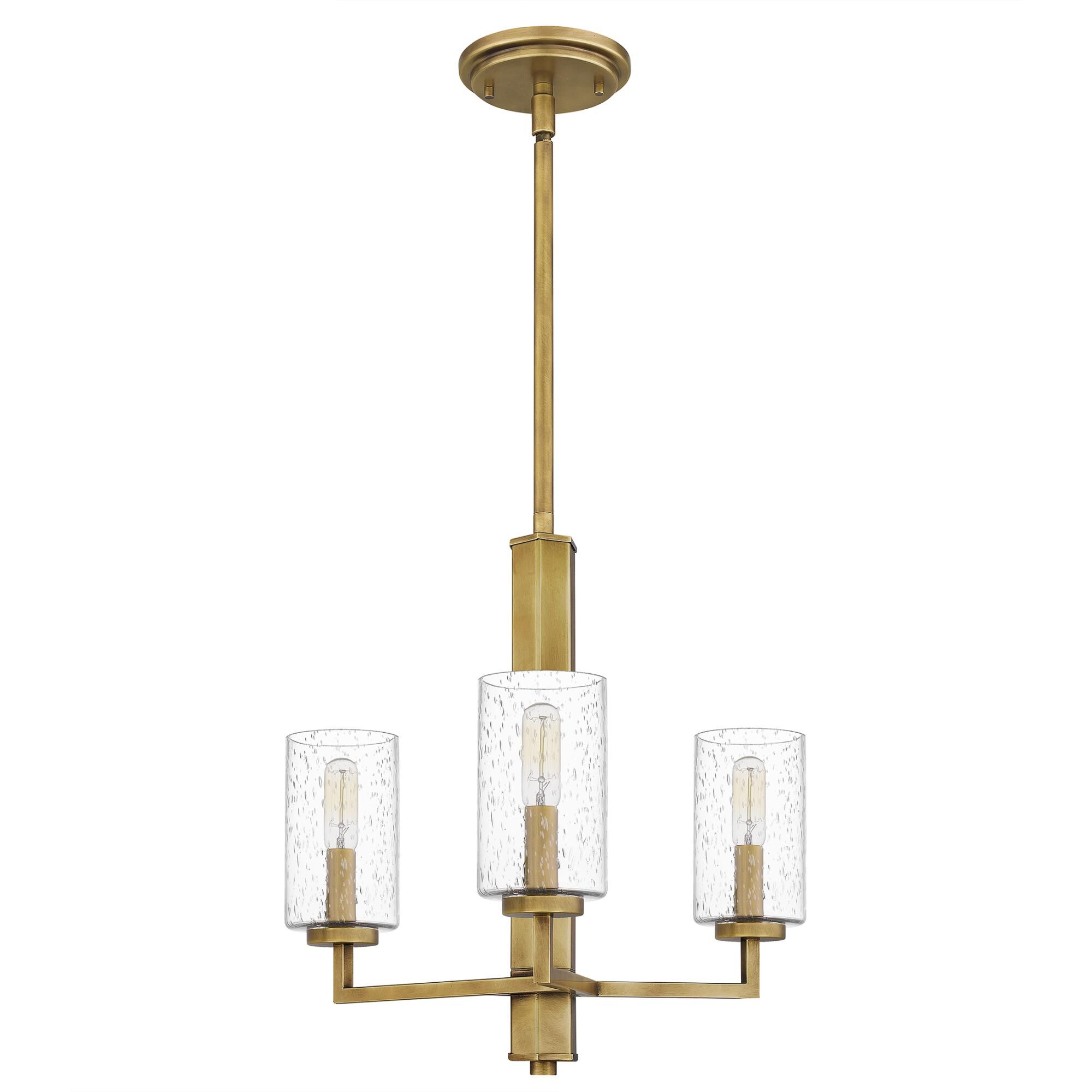 Sunburst 18 Inch 3 Light Mini Chandelier by Quoizel