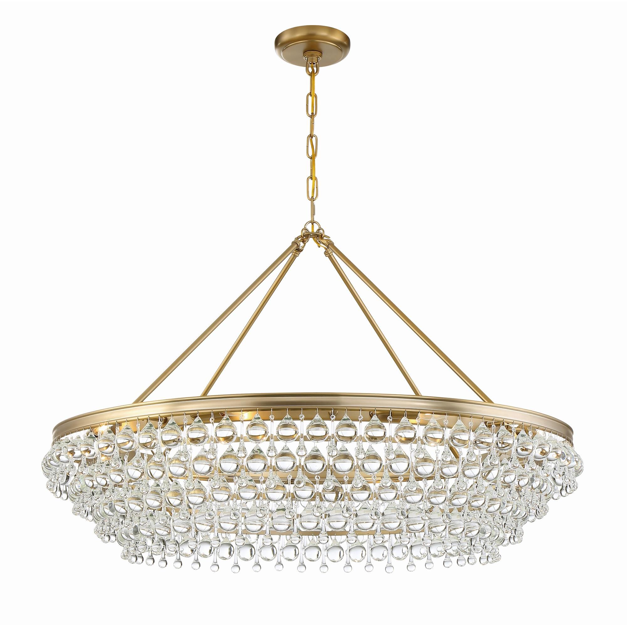 Shown in Vibrant Gold finish and Clear Glass Drops crystal
