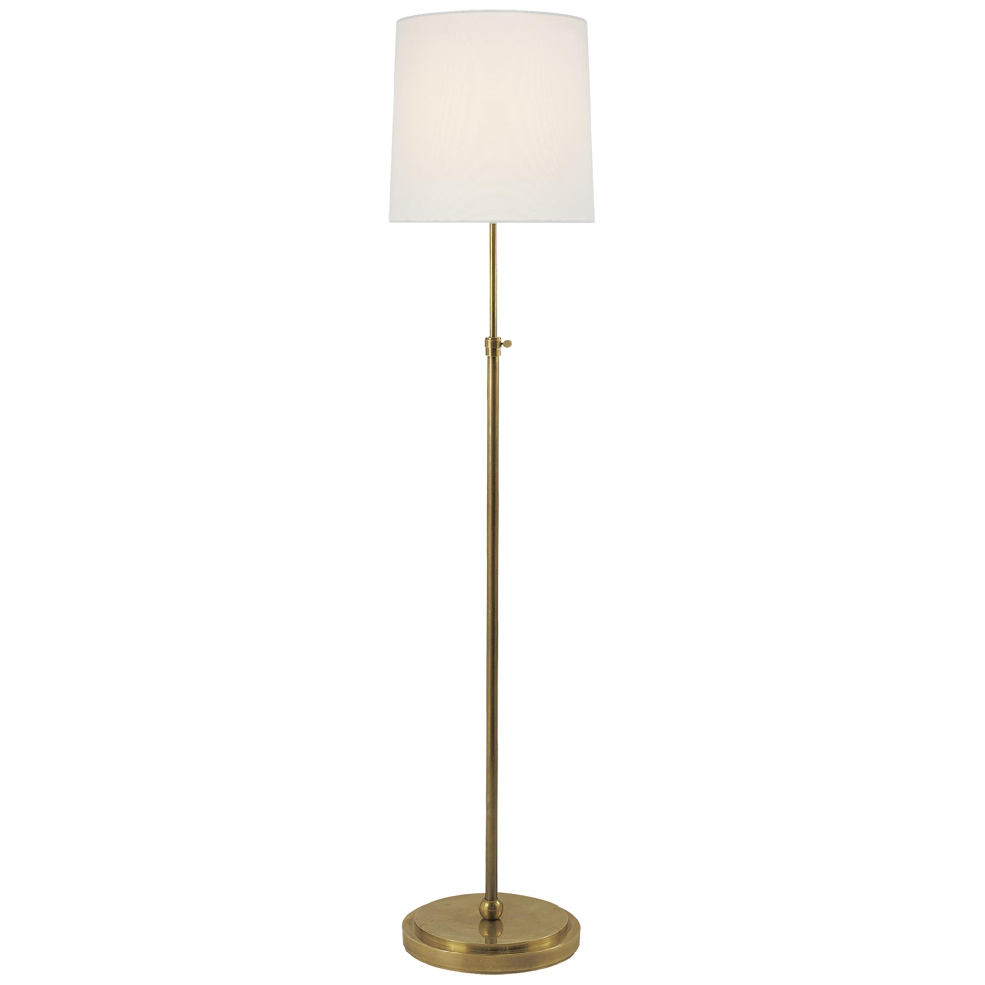 Shown in Hand-Rubbed Antique Brass finish and Linen shade