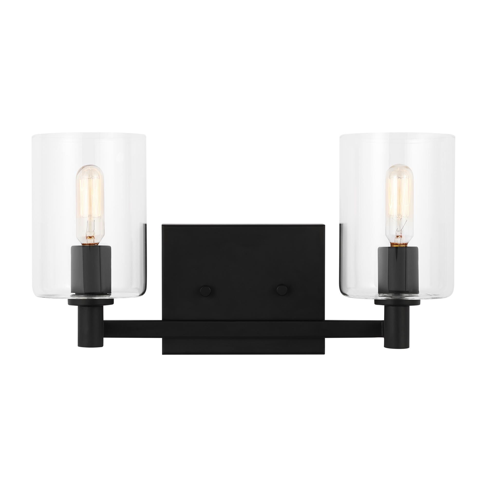 Shown in Midnight Black finish and Clear glass and Clear Glass s shade