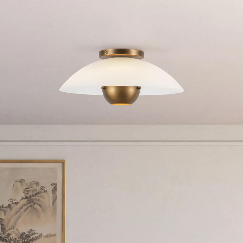 Ryan Pauly Umbra 14 Inch Semi Flush Mount by Kuzco Lighting