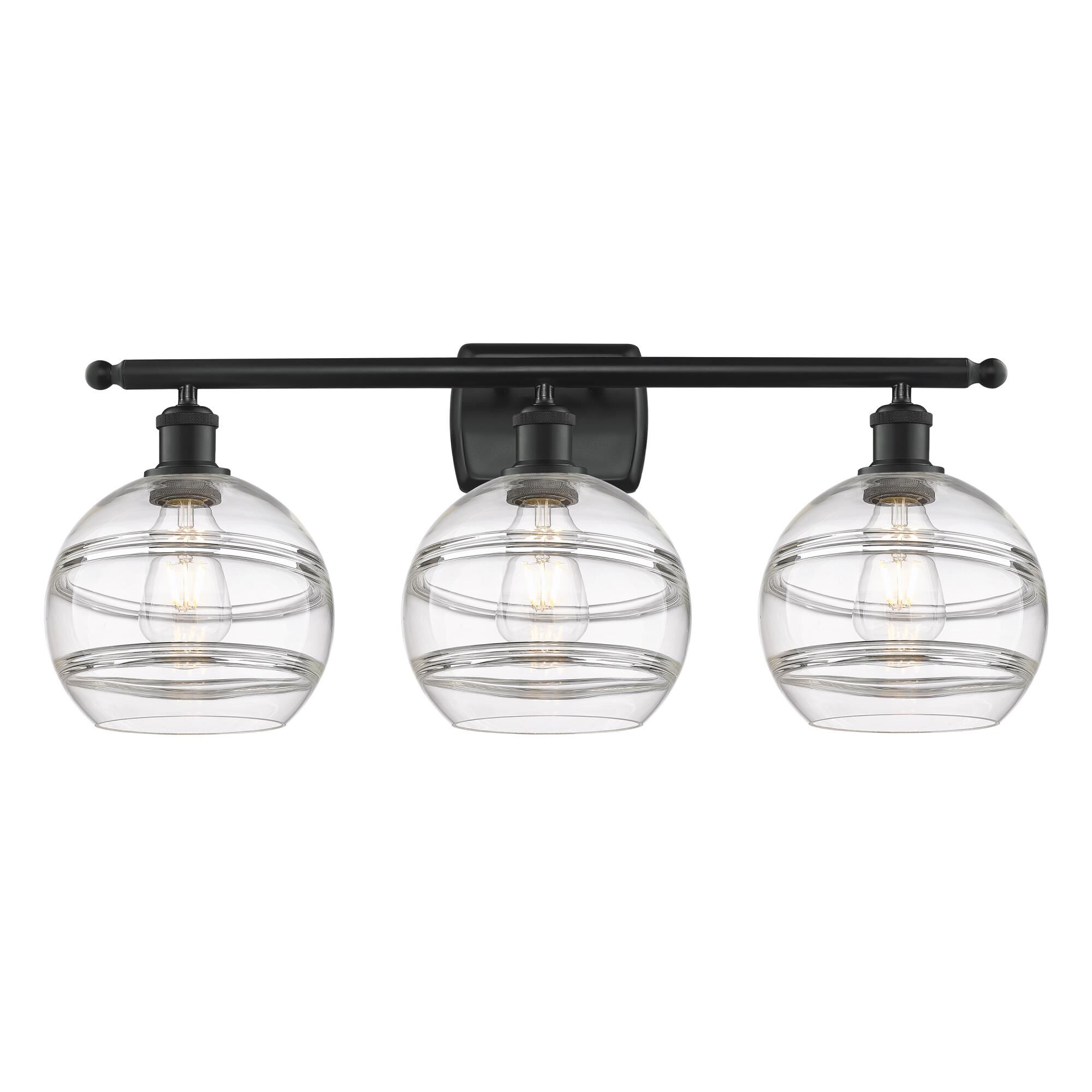 Shown in Matte Black finish and Clear glass