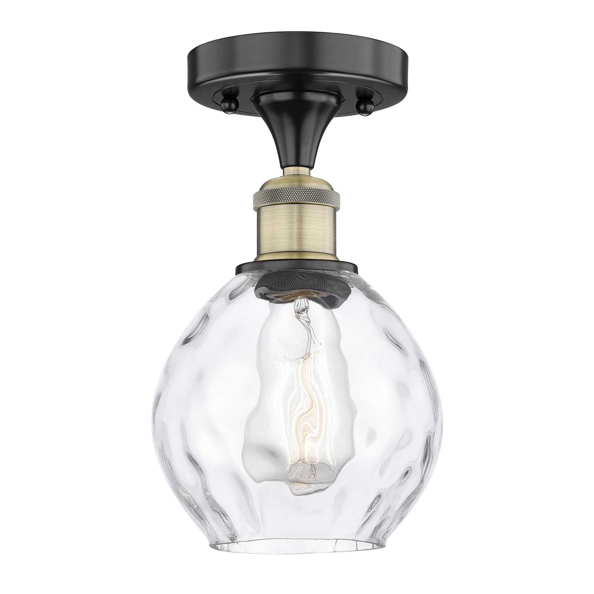 Shown in Black Antique Brass finish and Clear glass