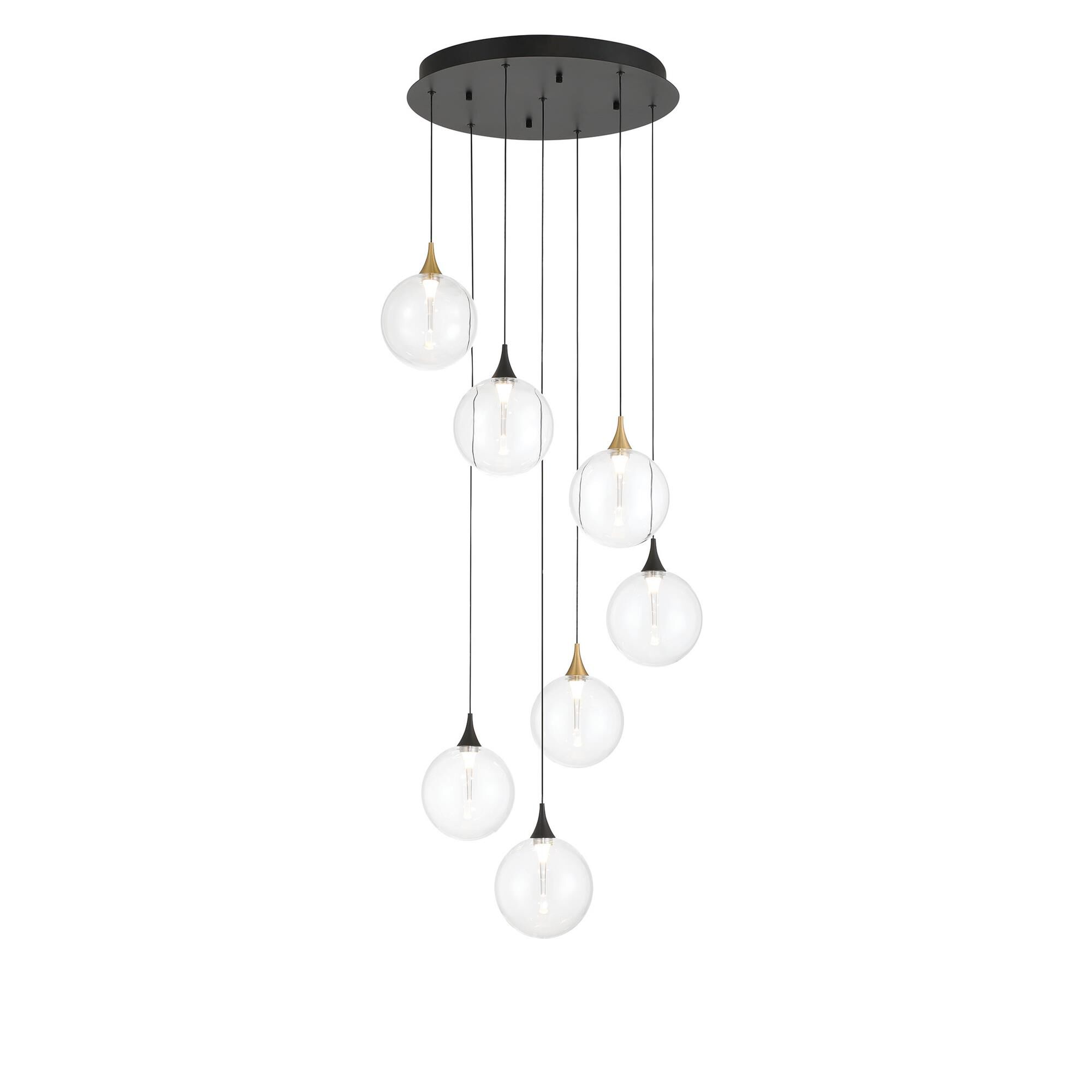 Shown in Gold-Black finish and Clear glass
